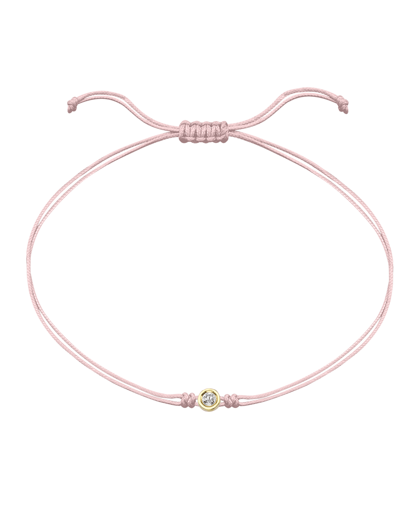 The Classic String of Love - 14K Yellow Gold Bracelets magal-dev Light Pink Medium: 0.05ct 