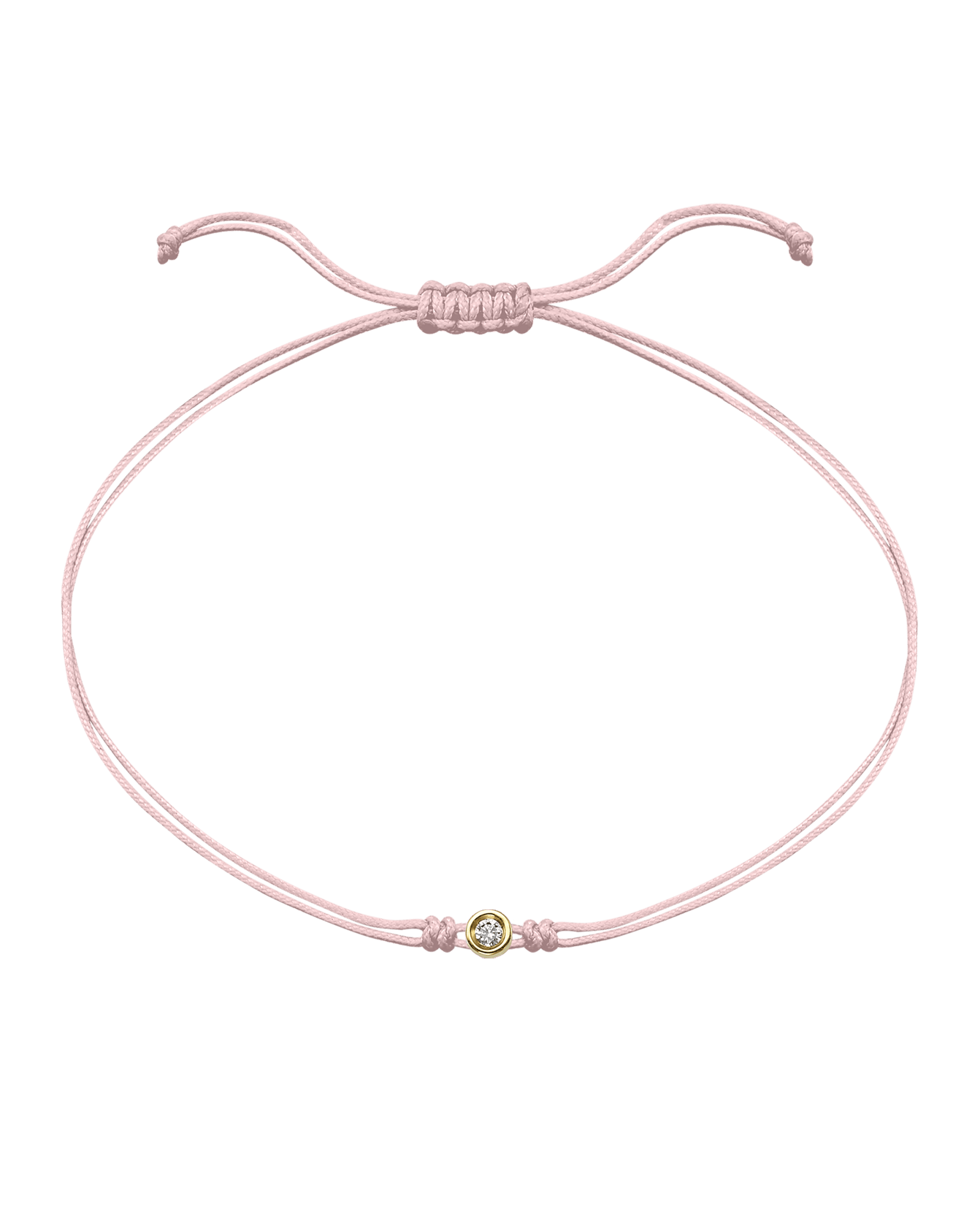 Summer Edition : The Classic String of Love - 14K Yellow Gold Bracelets magal-dev Strawberry Bellini - Light Pink Small: 0.03ct 
