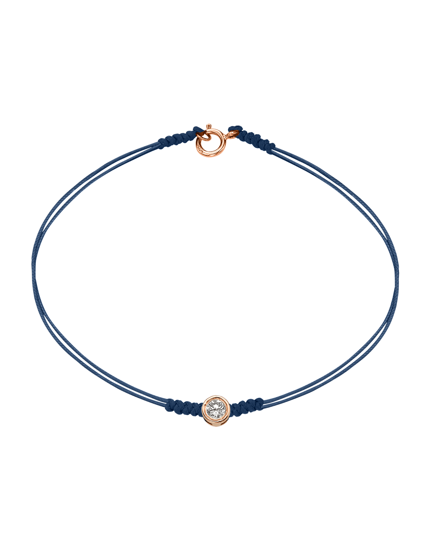 The Classic String of Love with clasp - 14K Rose Gold Bracelets 14K Solid Gold Indigo Large: 0.1ct Small - 6 Inches (15.5cm)