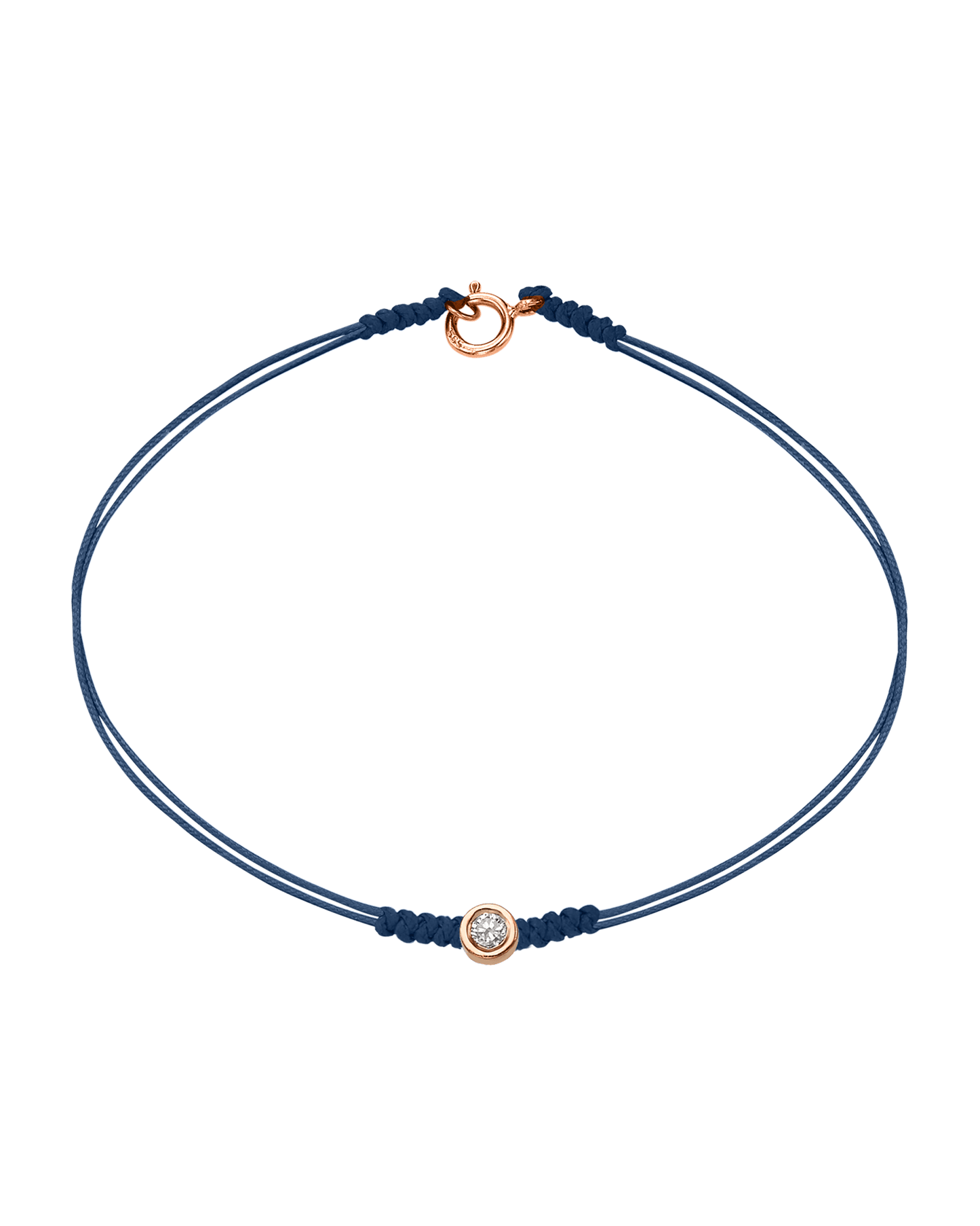 The Classic String of Love with clasp - 14K Rose Gold Bracelets 14K Solid Gold Indigo Medium: 0.04ct Small - 6 Inches (15.5cm)