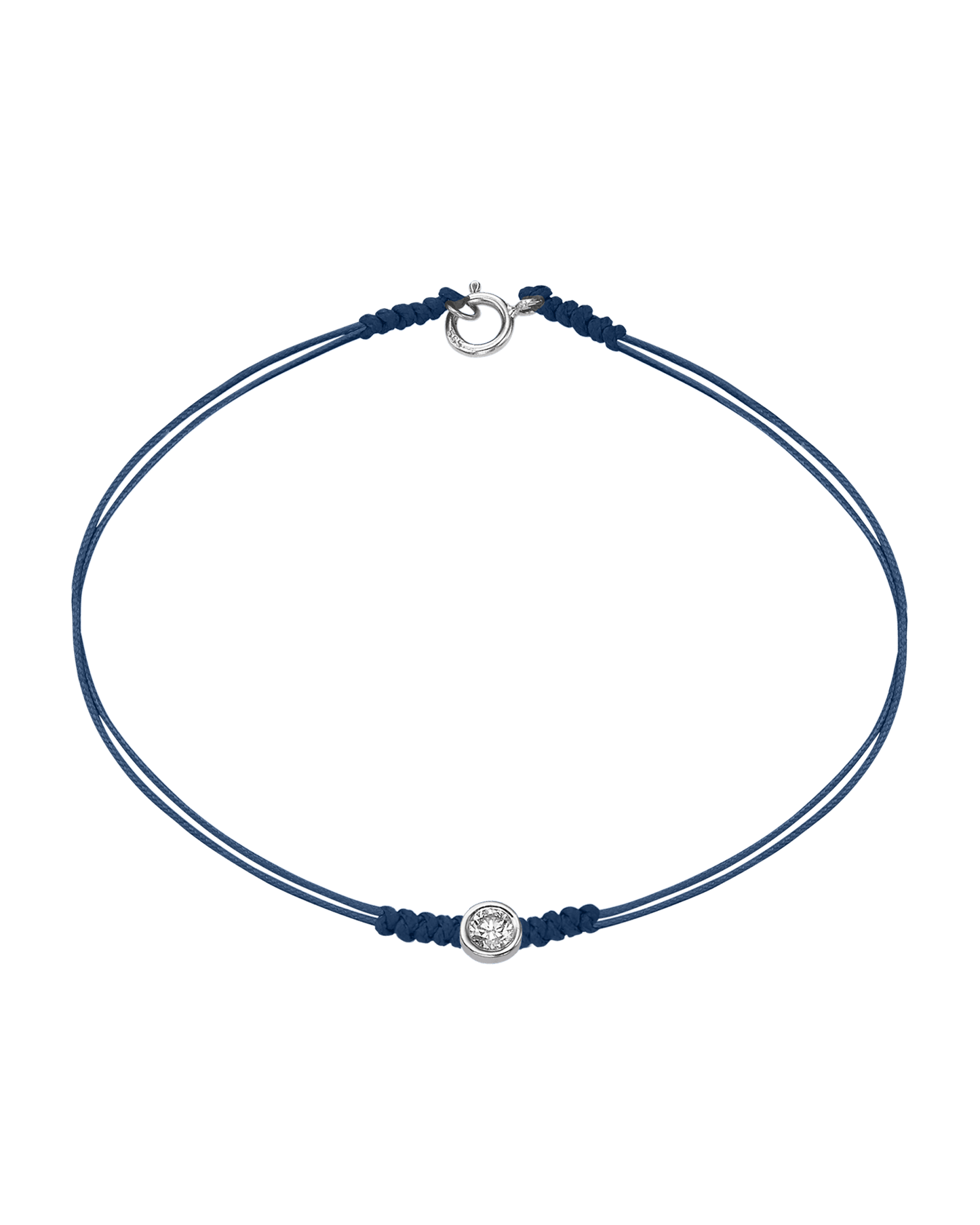 The Classic String of Love with clasp - 14K White Gold Bracelets 14K Solid Gold Indigo Large: 0.1ct Small - 6 Inches (15.5cm)