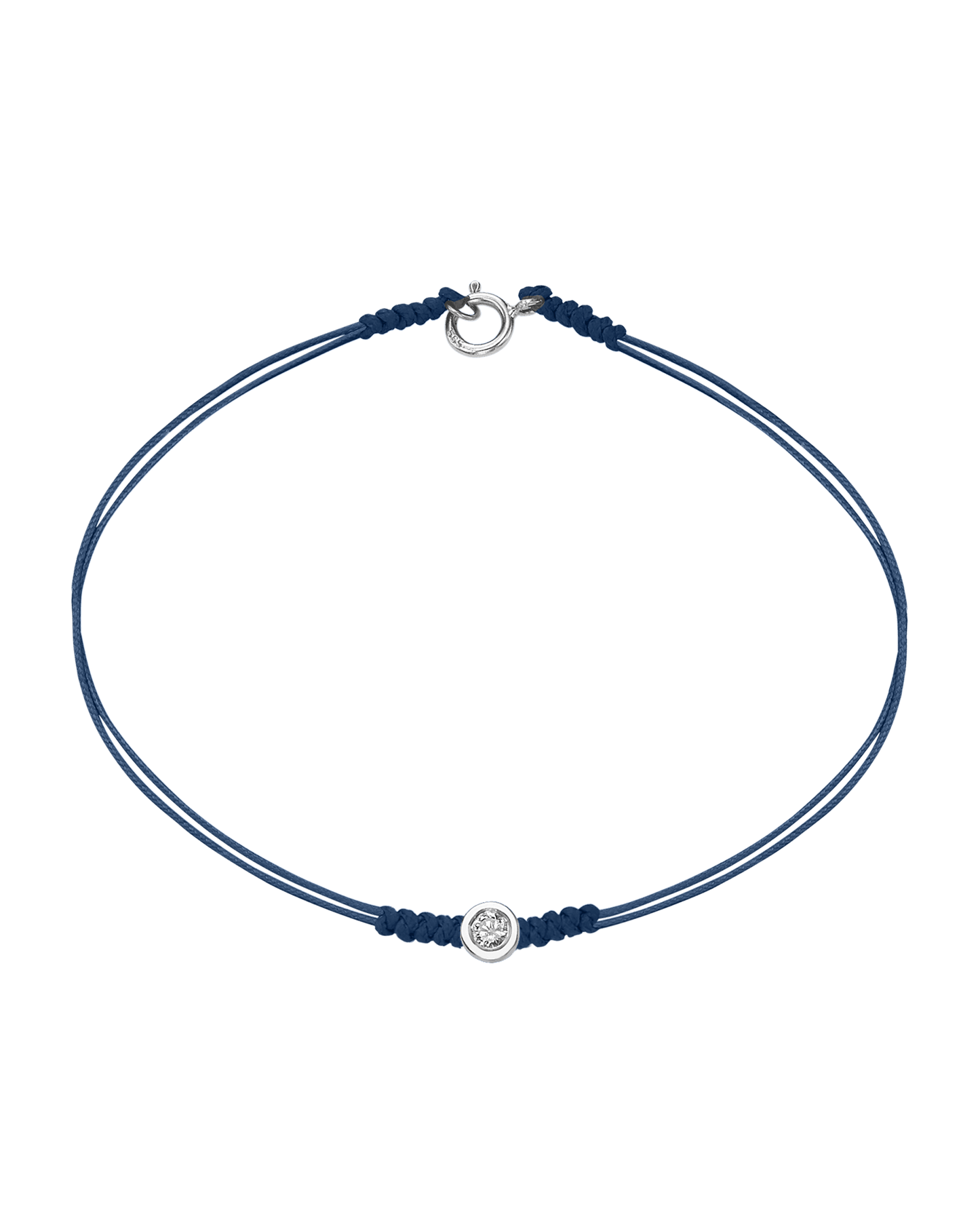 The Classic String of Love with clasp - 14K White Gold Bracelets 14K Solid Gold Indigo Medium: 0.04ct Small - 6 Inches (15.5cm)
