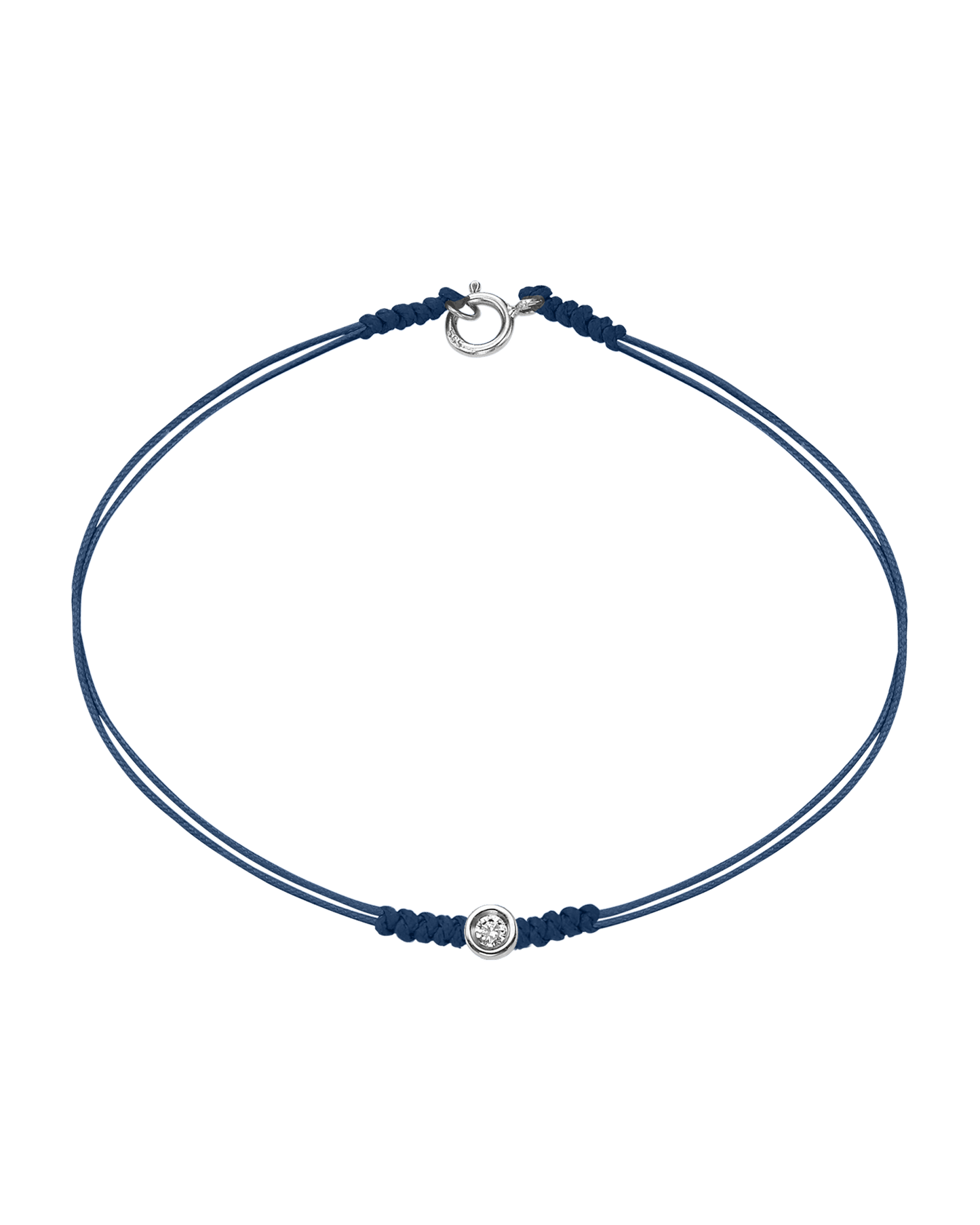 The Classic String of Love with clasp - 14K White Gold Bracelets 14K Solid Gold Indigo Small: 0.03ct Small - 6 Inches (15.5cm)