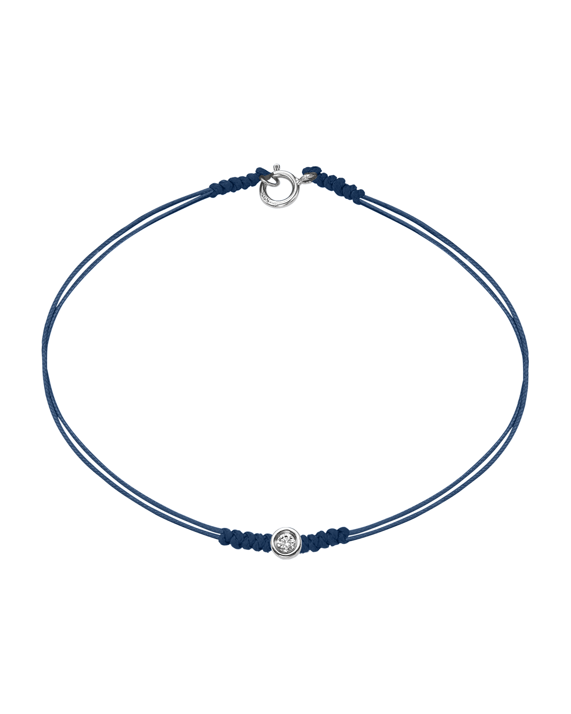 The Classic String of Love with clasp - 14K White Gold Bracelets 14K Solid Gold Indigo Small: 0.03ct Small - 6 Inches (15.5cm)