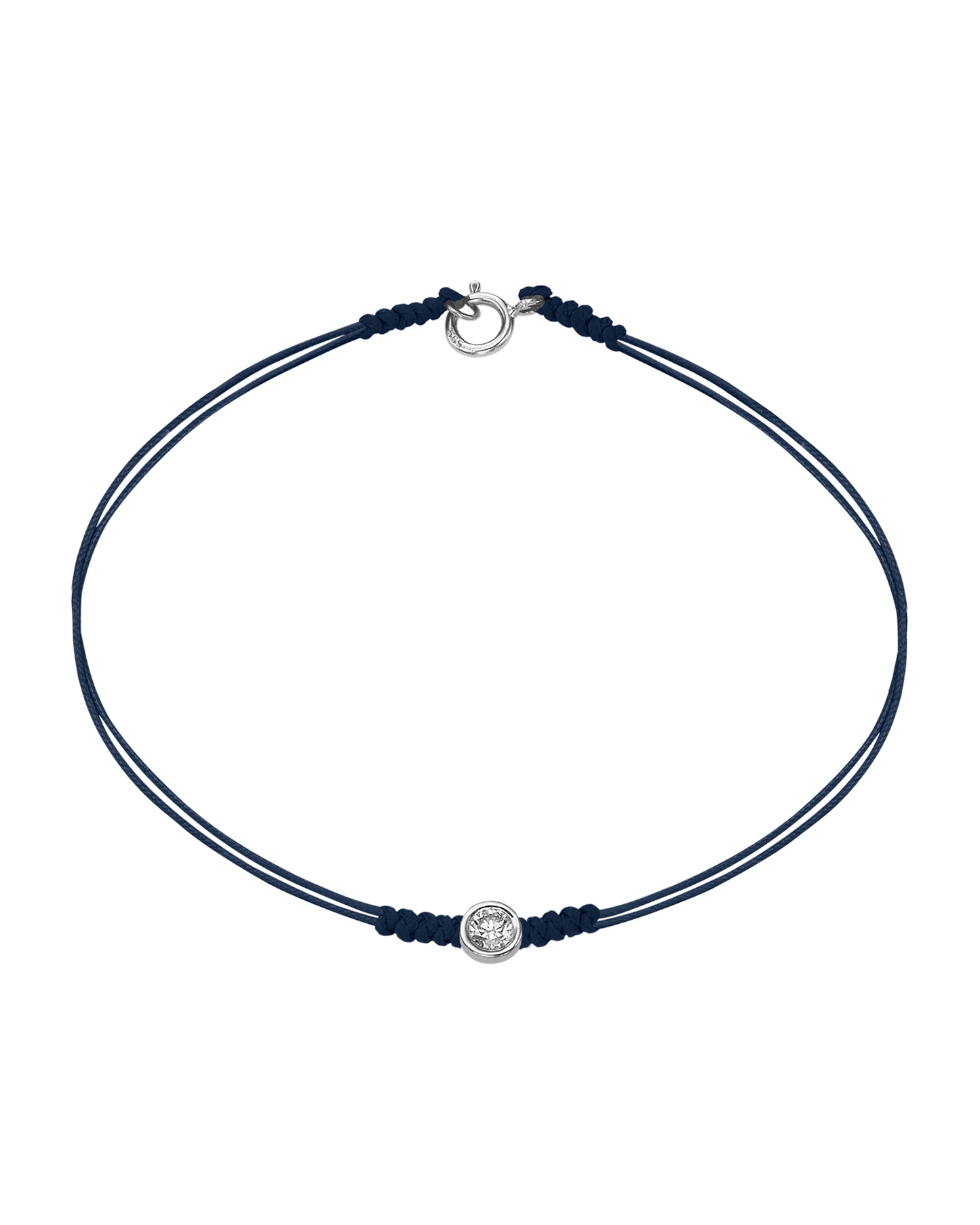 The Classic String of Love with clasp - 14K White Gold Bracelets 14K Solid Gold Navy Blue Large: 0.1ct Small - 6 Inches (15.5cm)