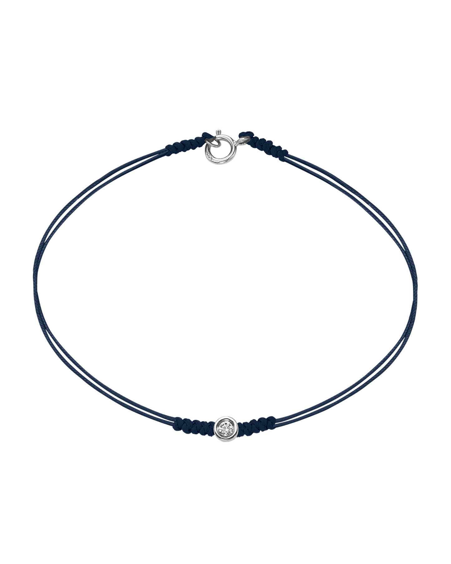 The Classic String of Love with clasp - 14K White Gold Bracelets 14K Solid Gold Navy Blue Small: 0.03ct Small - 6 Inches (15.5cm)