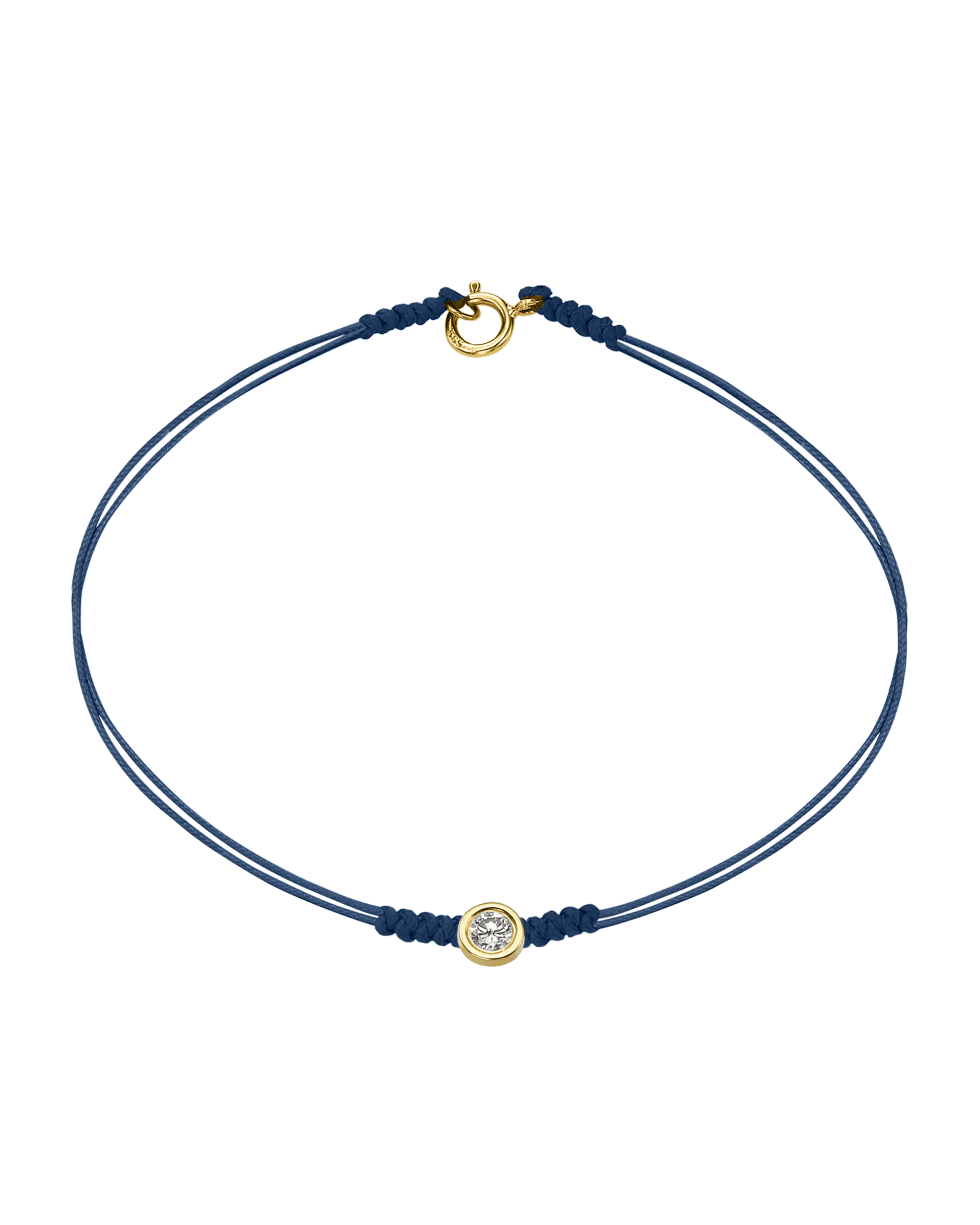The Classic String of Love with clasp - 14K Yellow Gold Bracelets 14K Solid Gold Indigo Large: 0.1ct Small - 6 Inches (15.5cm)