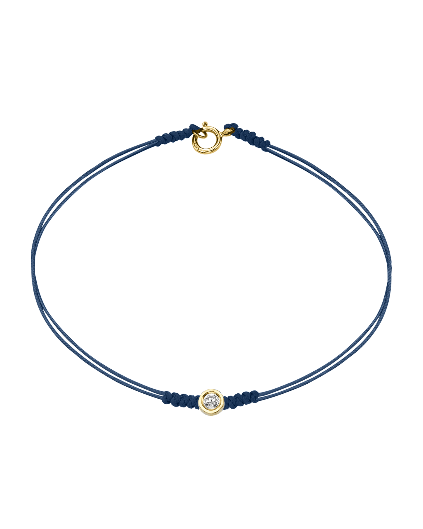 The Classic String of Love with clasp - 14K Yellow Gold Bracelets 14K Solid Gold Indigo Medium: 0.04ct Small - 6 Inches (15.5cm)
