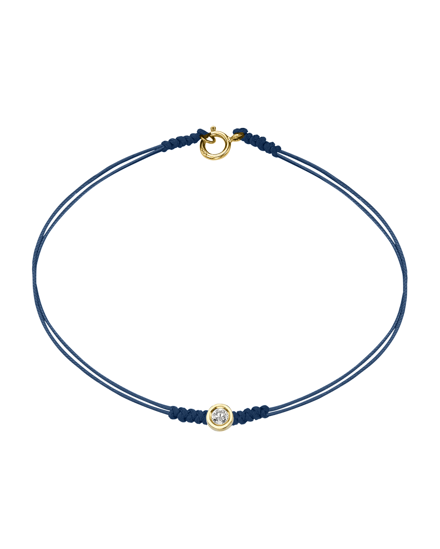 Le String of Love avec Fermoir - Or Jaune 14 carats Bracelets 14K Solid Gold Bleu Indigo Medium: 0.05 carats Small - 6 Inches (15.5cm)