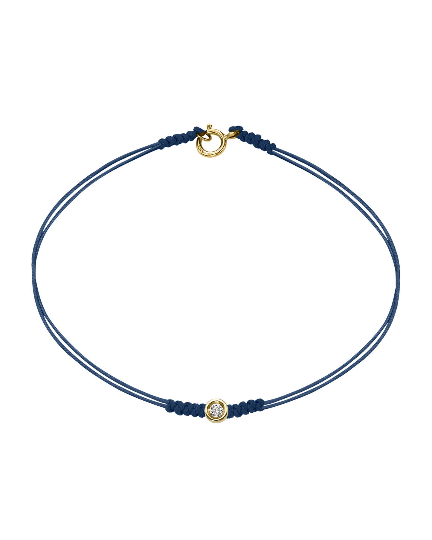 Le String of Love avec Fermoir - Or Jaune 14 carats Bracelets 14K Solid Gold Bleu Indigo Small: 0.03 carats Small - 6 Inches (15.5cm)