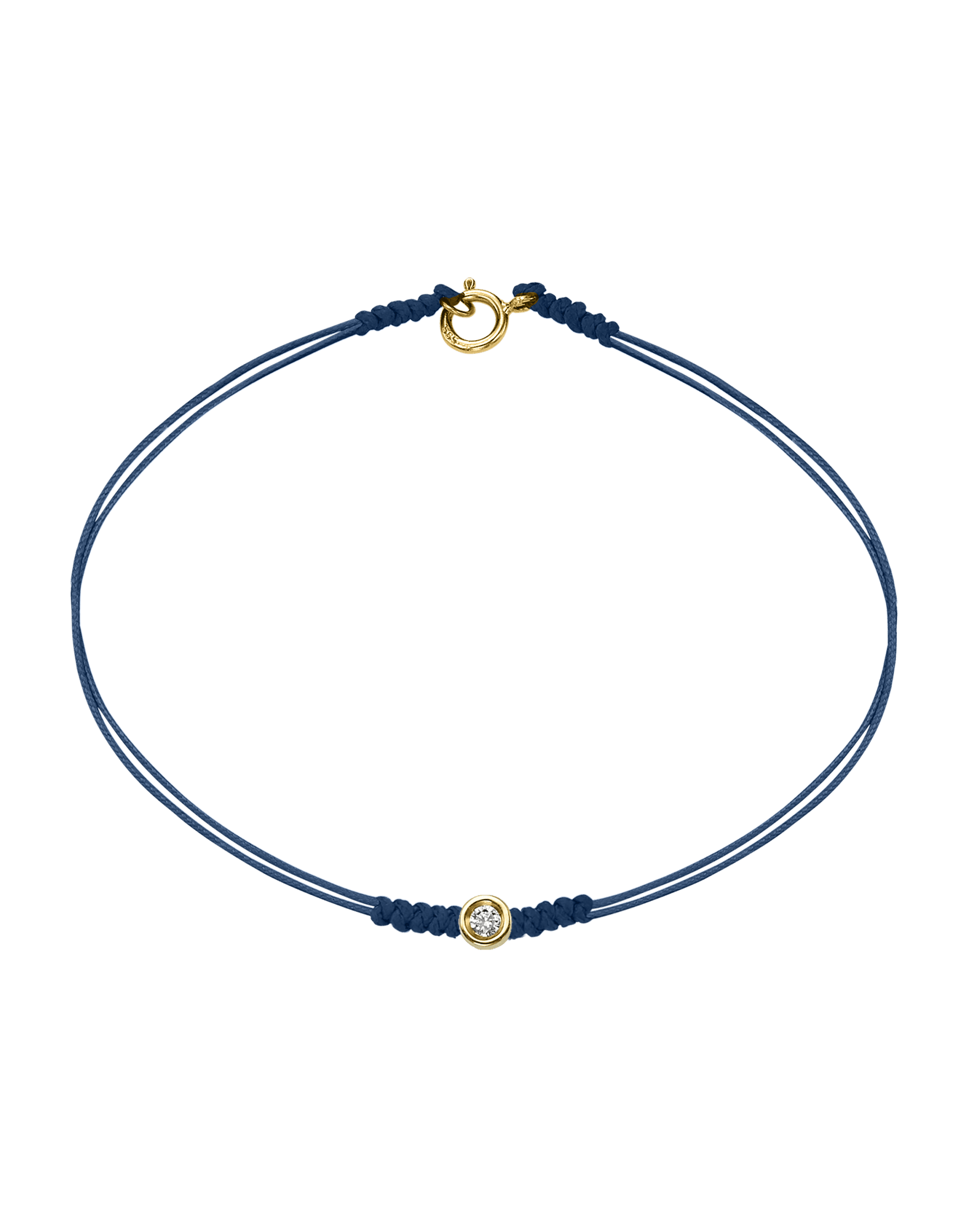 Le String of Love avec Fermoir - Or Jaune 14 carats Bracelets 14K Solid Gold Bleu Indigo Small: 0.03 carats Small - 6 Inches (15.5cm)