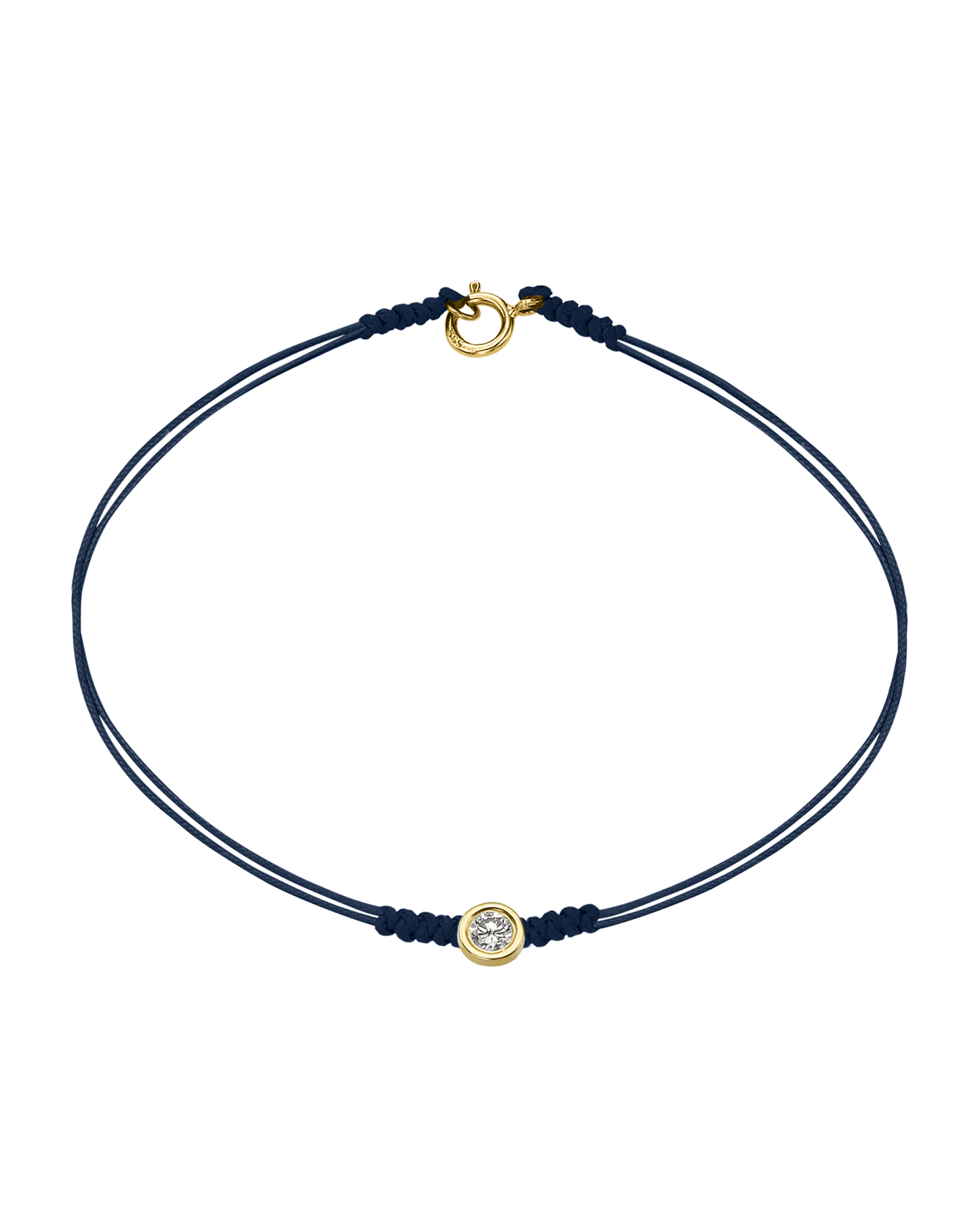 The Classic String of Love with clasp - 14K Yellow Gold Bracelets 14K Solid Gold Navy Blue Large: 0.1ct Small - 6 Inches (15.5cm)