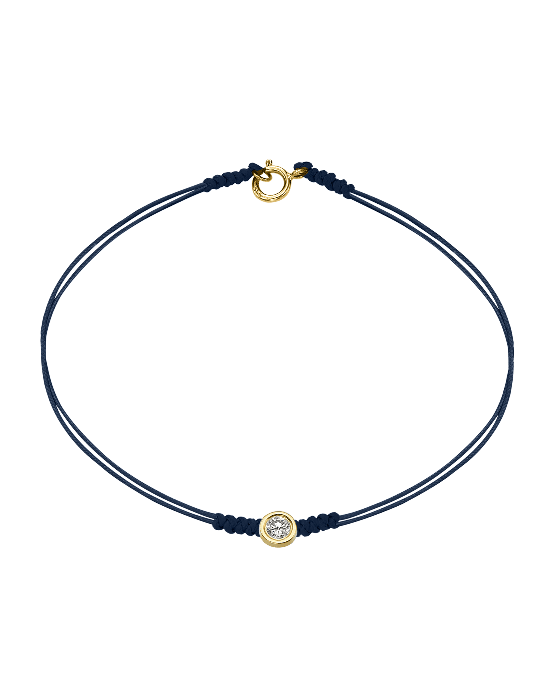 The Classic String of Love with clasp - 14K Yellow Gold Bracelets 14K Solid Gold Navy Blue Large: 0.1ct Small - 6 Inches (15.5cm)