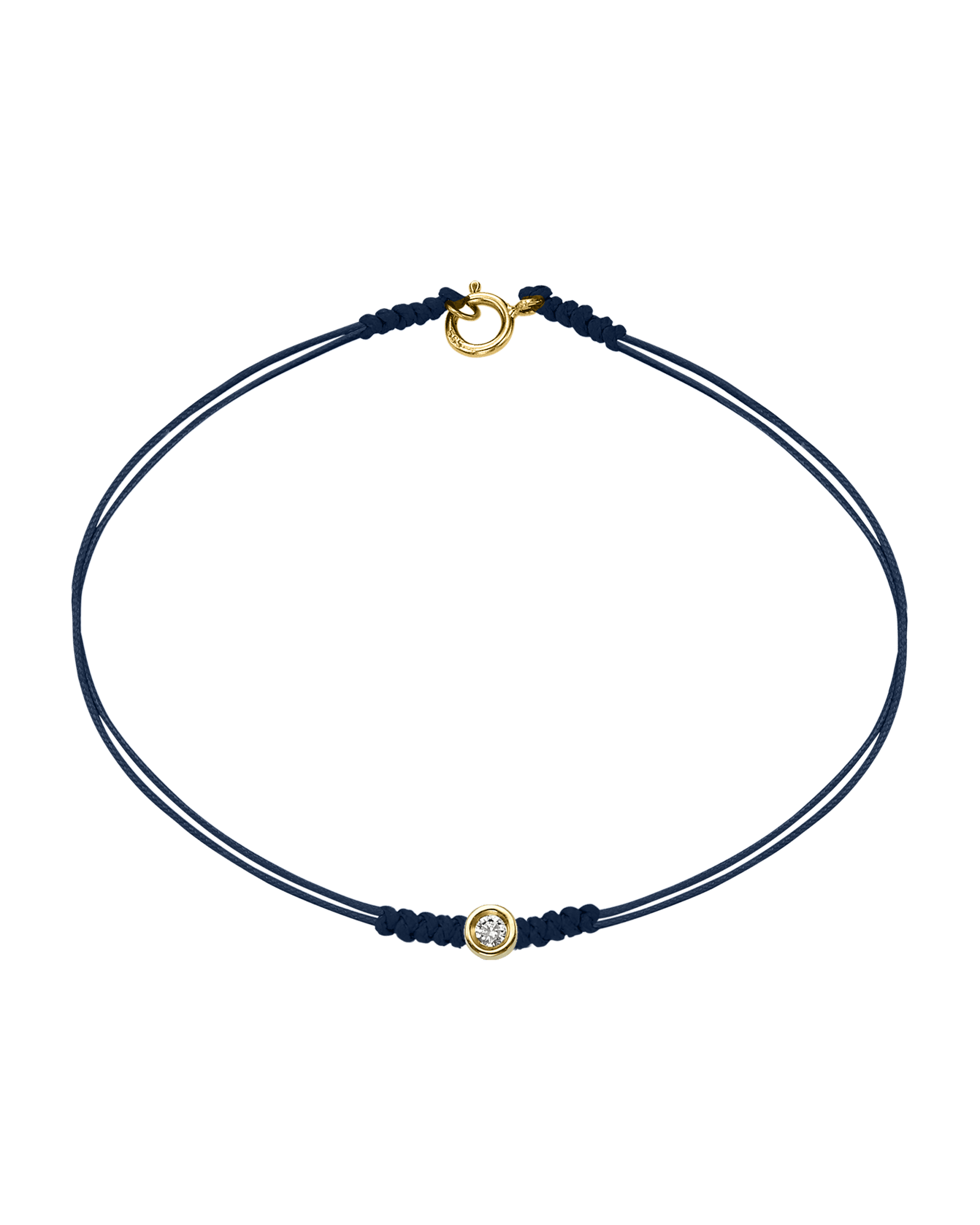 The Classic String of Love with clasp - 14K Yellow Gold Bracelets 14K Solid Gold Navy Blue Small: 0.03ct Small - 6 Inches (15.5cm)