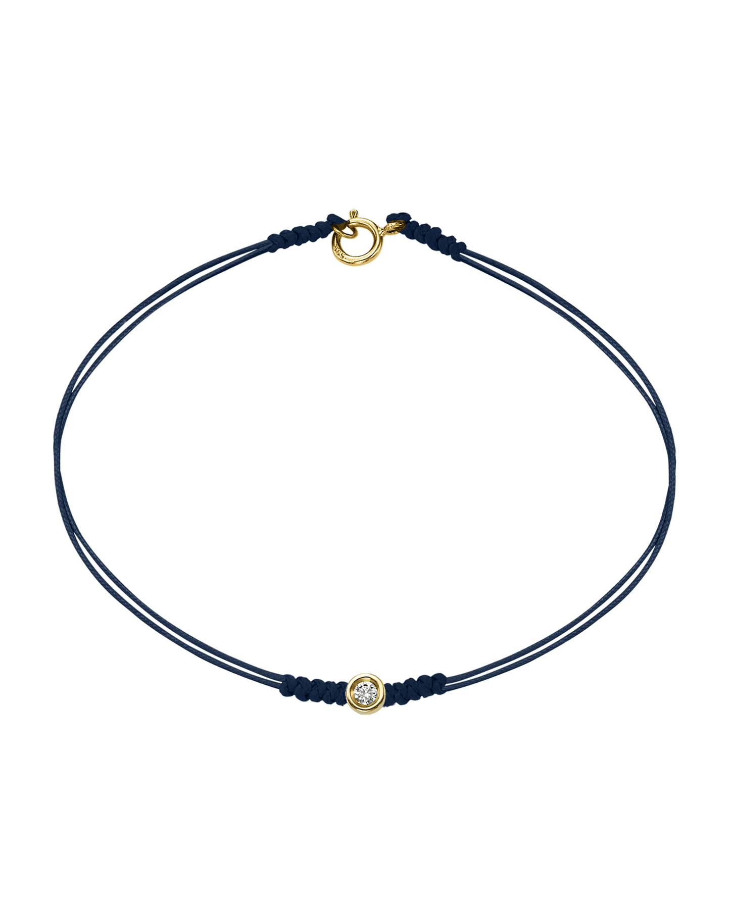 Le String of Love avec Fermoir - Or Jaune 14 carats Bracelets 14K Solid Gold Bleu Marine Small: 0.03 carats Small - 6 Inches (15.5cm)