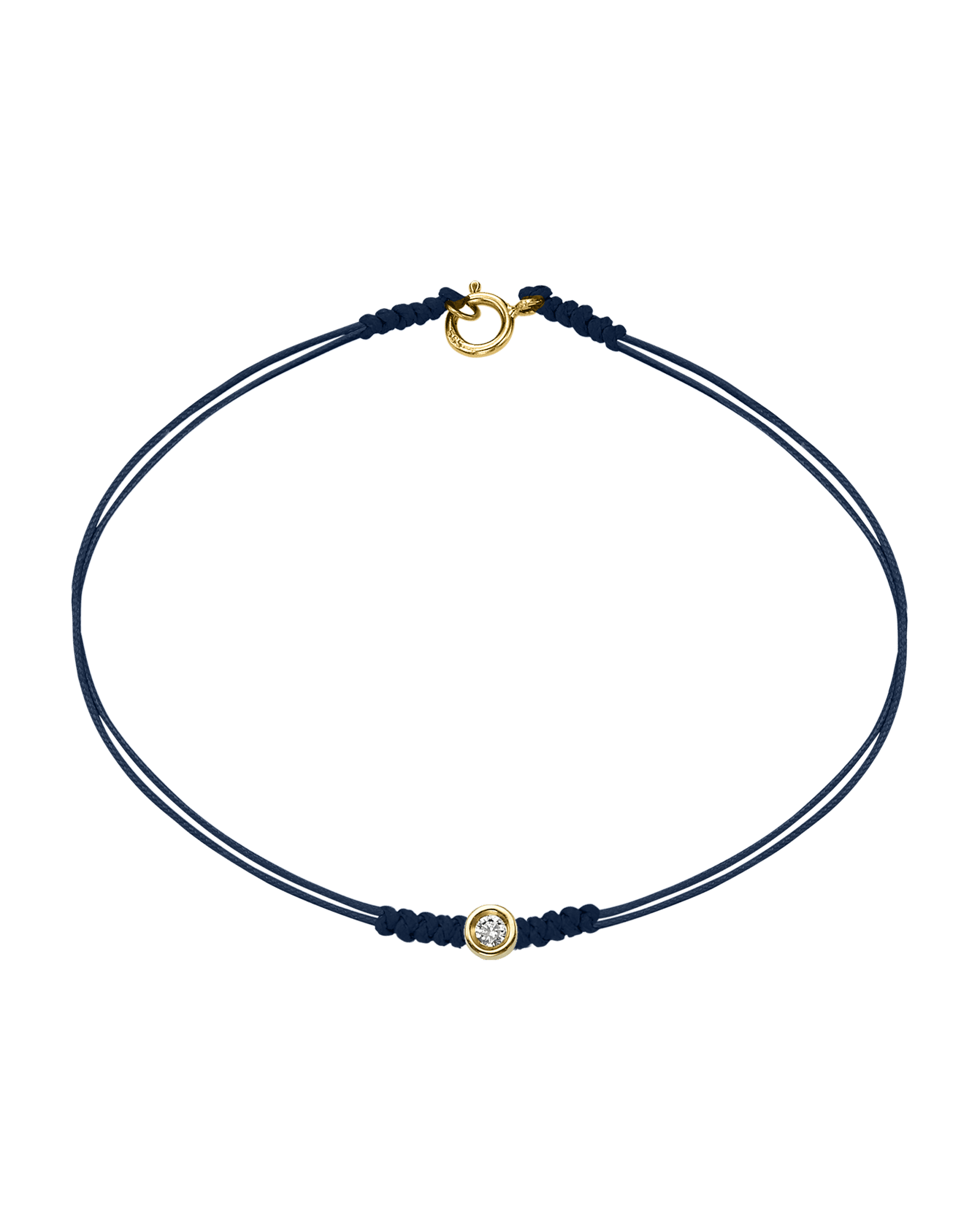 Le String of Love avec Fermoir - Or Jaune 14 carats Bracelets 14K Solid Gold Bleu Marine Small: 0.03 carats Small - 6 Inches (15.5cm)