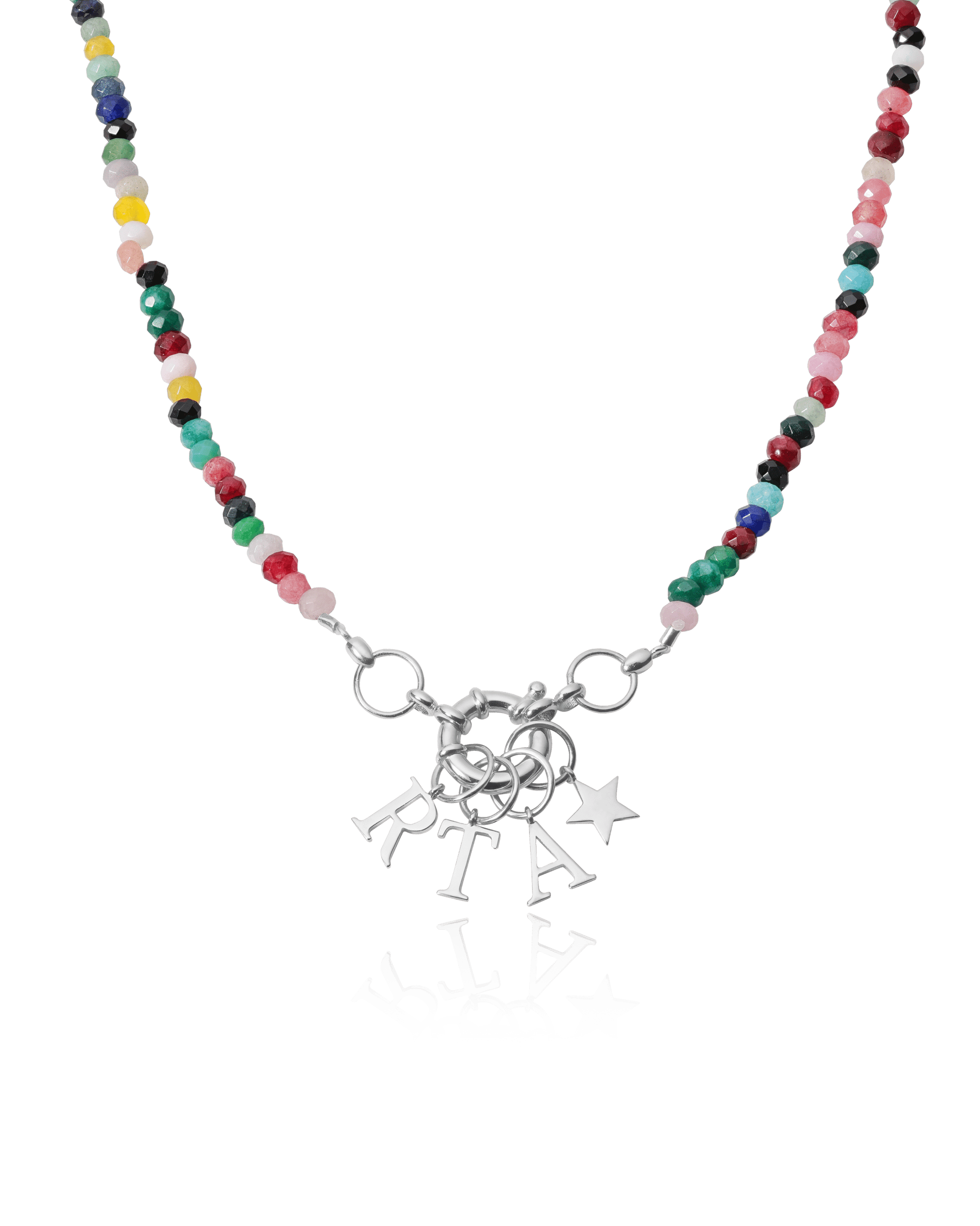 Green Jade Charm Lock Necklace - 925 Sterling Silver Necklaces magal-dev Colorful Jade Gemstones 1 Charm 16"