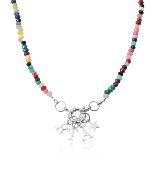 Collier Pendentif Cadenas - Argent 925 Necklaces magal-dev Pierres précieuses: Jade coloré 1 Pendentif 40cm