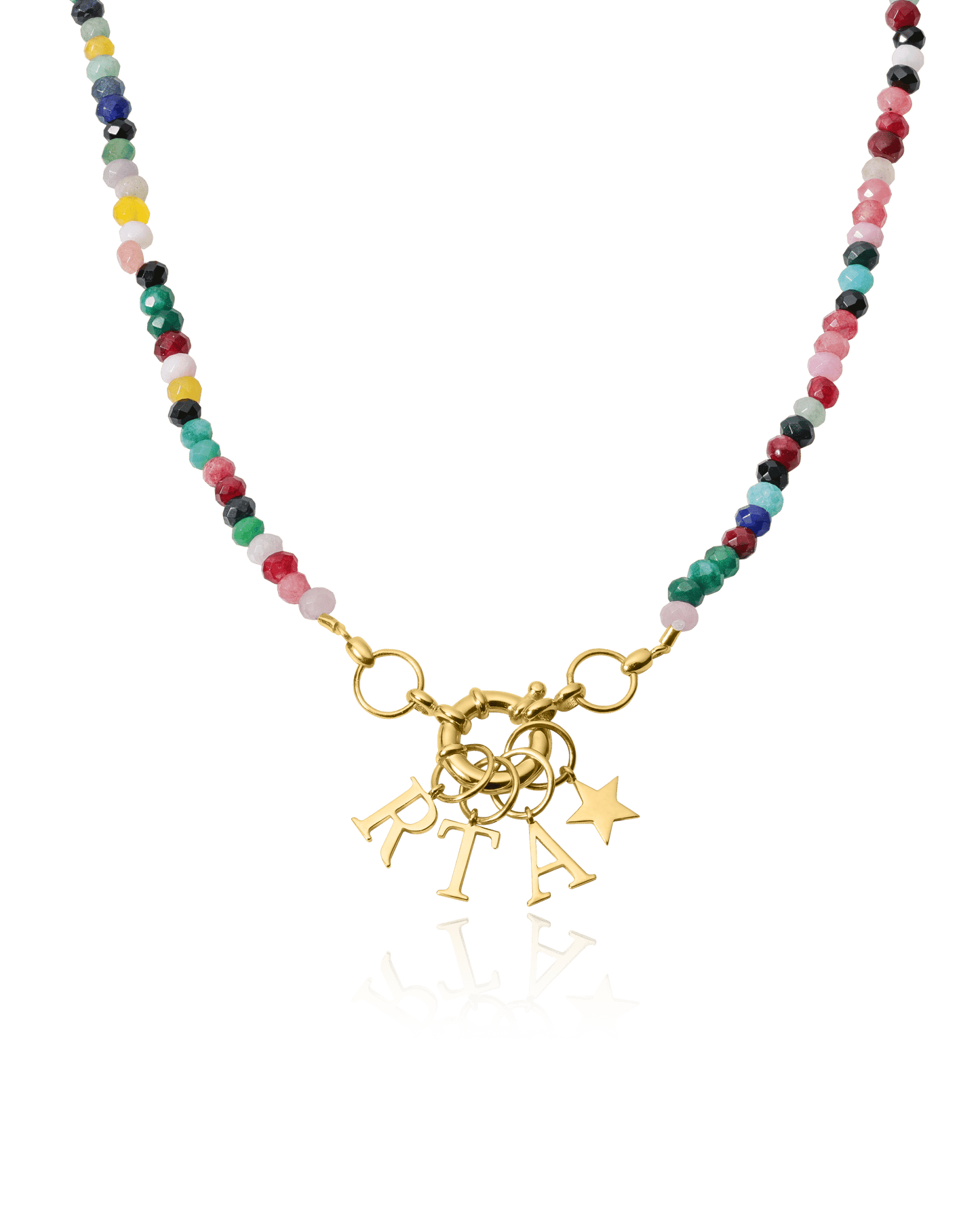 Green Jade Charm Lock Necklace - 18K Gold Vermeil Necklaces magal-dev Colorful Jade Gemstones 1 Charm 16"
