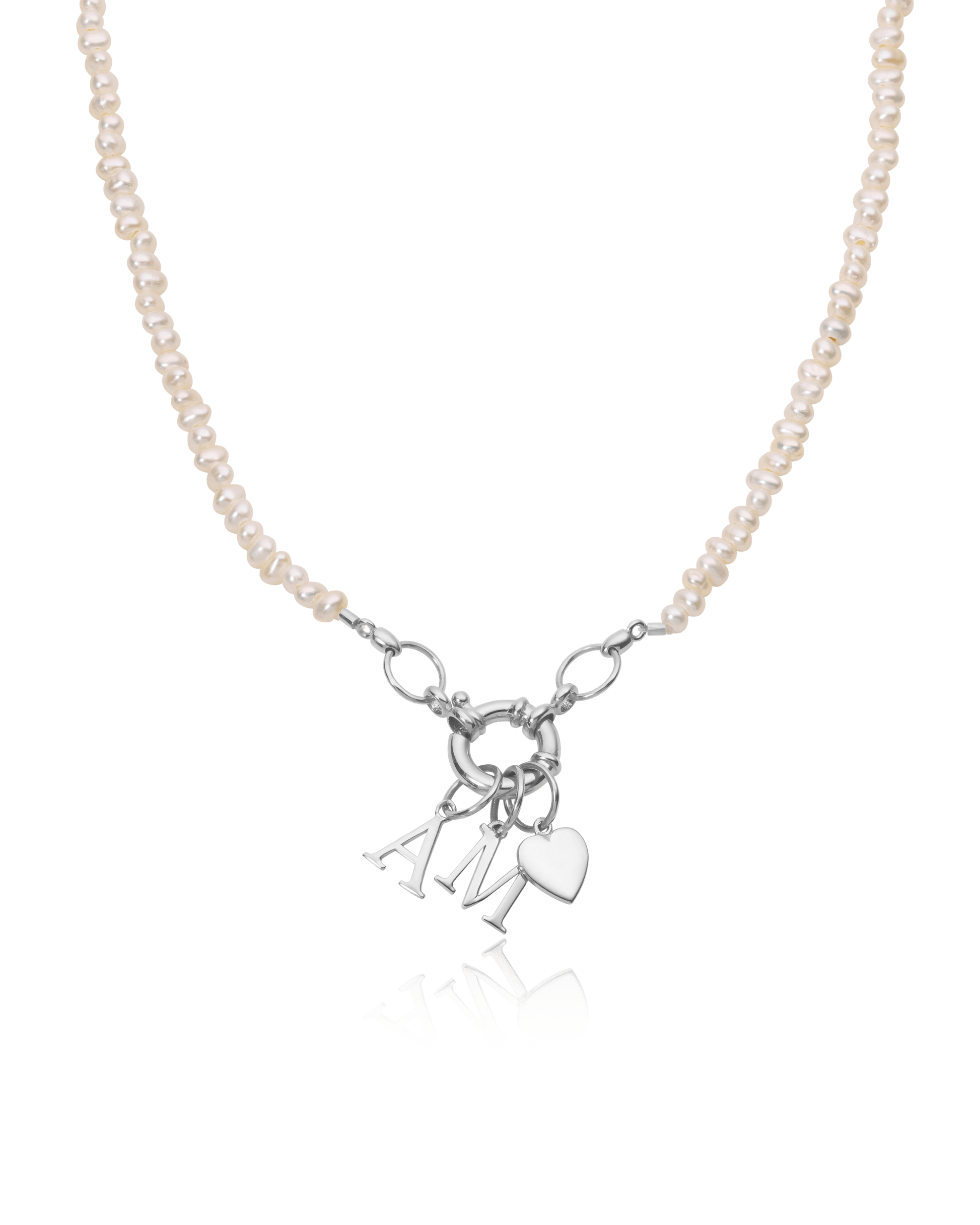 Green Jade Charm Lock Necklace - 925 Sterling Silver Necklaces magal-dev Pearl (OUT OF STOCK) 1 Charm 16"