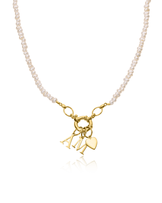 Pearl Charm Lock Necklace - 18K Gold Vermeil Necklaces magal-dev Pearl (OUT OF STOCK) 1 Charm 16"
