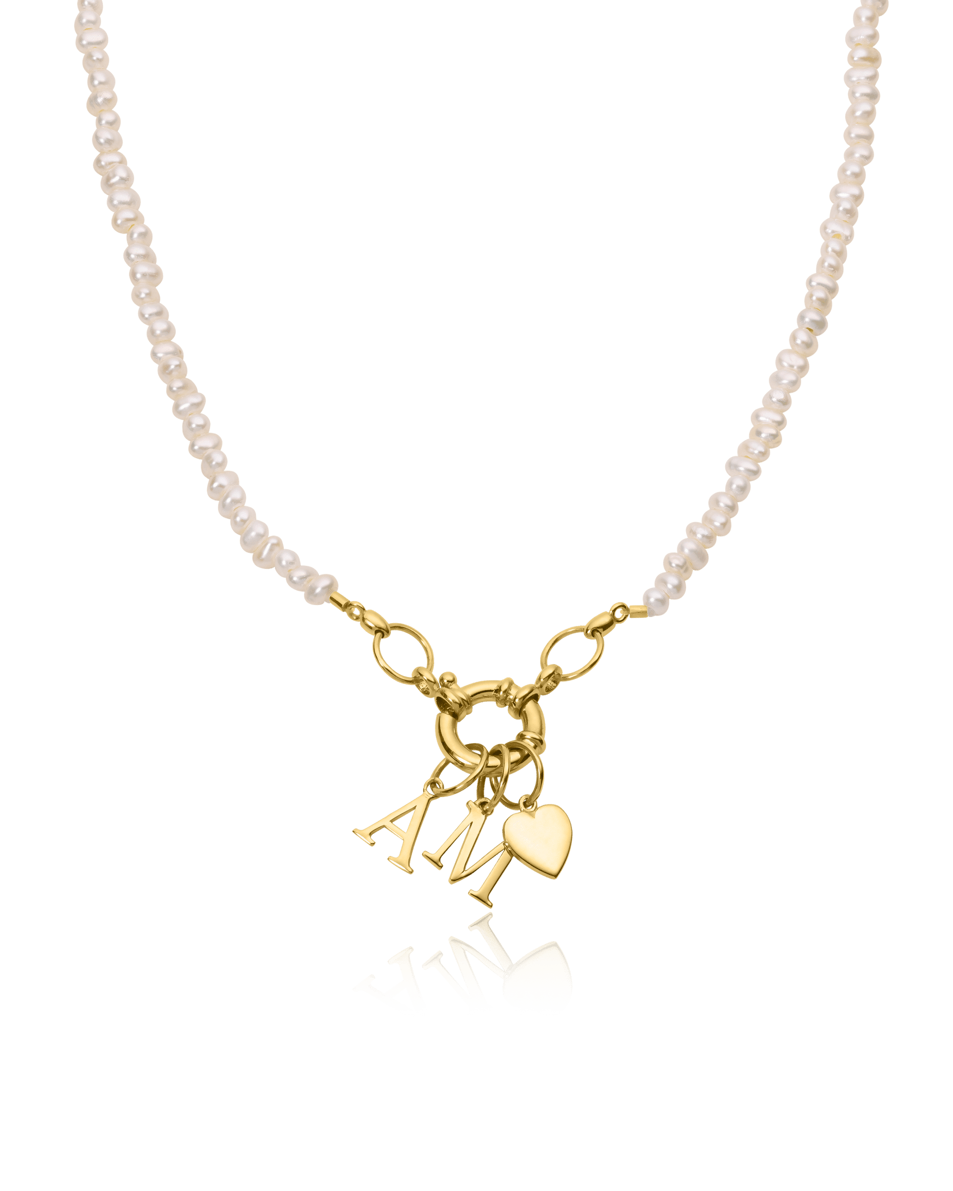 Black Spinnel Charm Lock Necklace - 18K Gold Vermeil Necklaces magal-dev Pearl (OUT OF STOCK) 1 Charm 16"