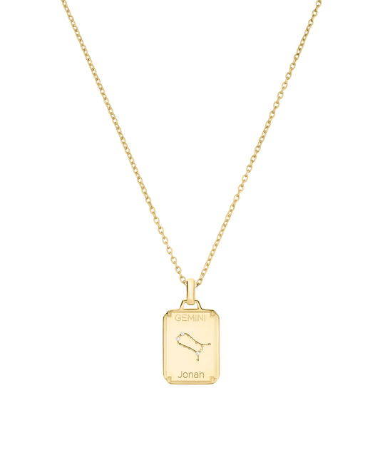 The Constellation Name Plate Necklace - 18K Rose Vermeil Necklaces magal-dev 