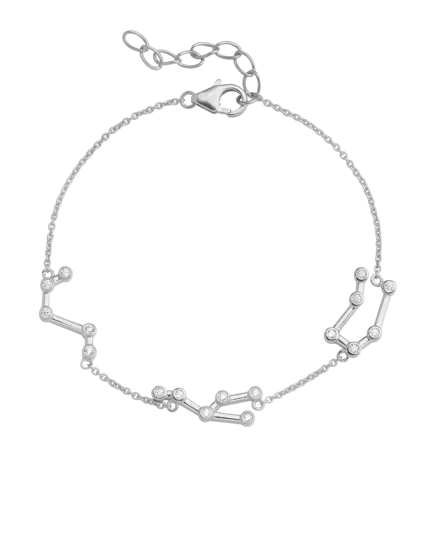 Constellation Bracelet - 925 Sterling Silver Bracelets magal-dev 1 Constellation 6" + 1" Extender 