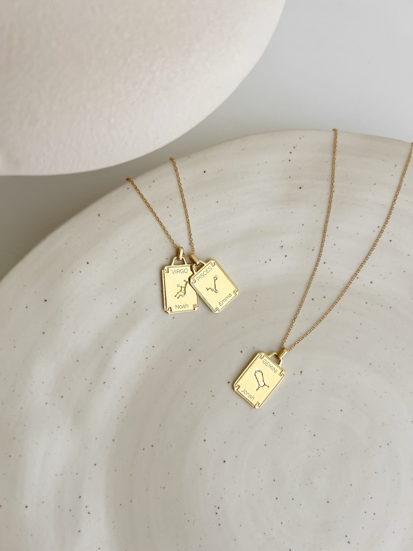 The Constellation Name Plate Necklace - 18K Rose Vermeil Necklaces magal-dev 