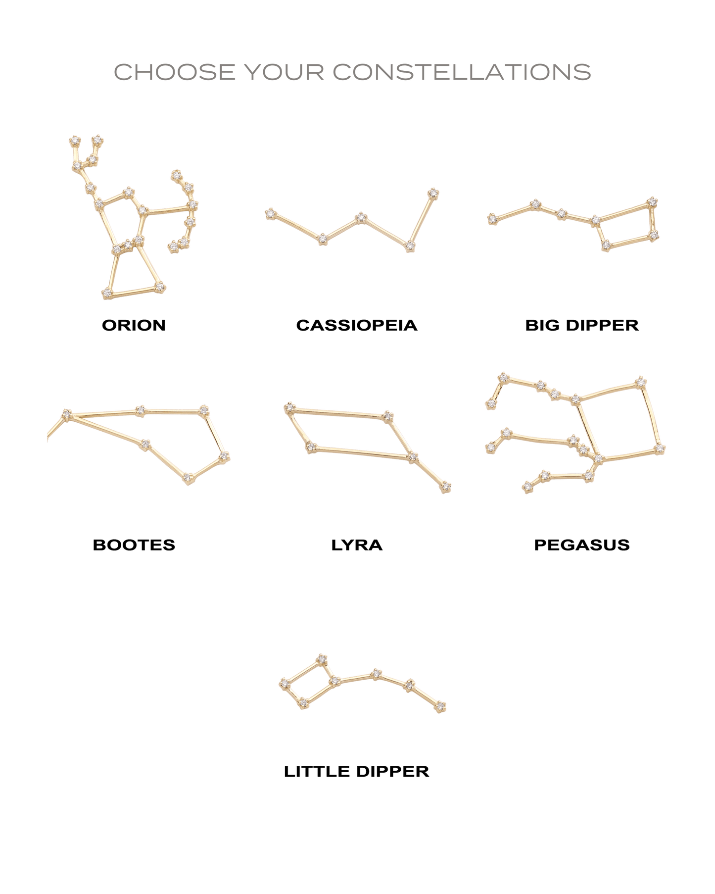 Ursa Major Constellation Necklace - 18K Rose Vermeil Necklaces magal-dev 