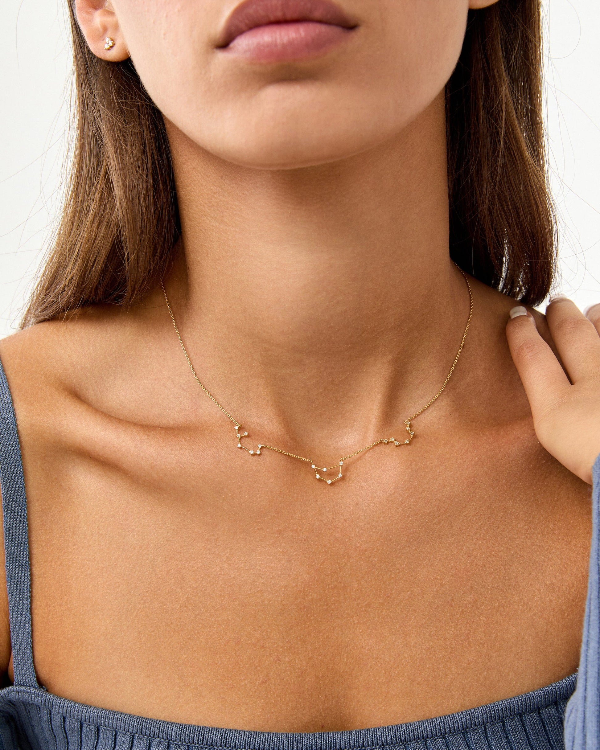 Constellation Necklace with Diamonds - 18K Rose Vermeil Necklaces magal-dev 