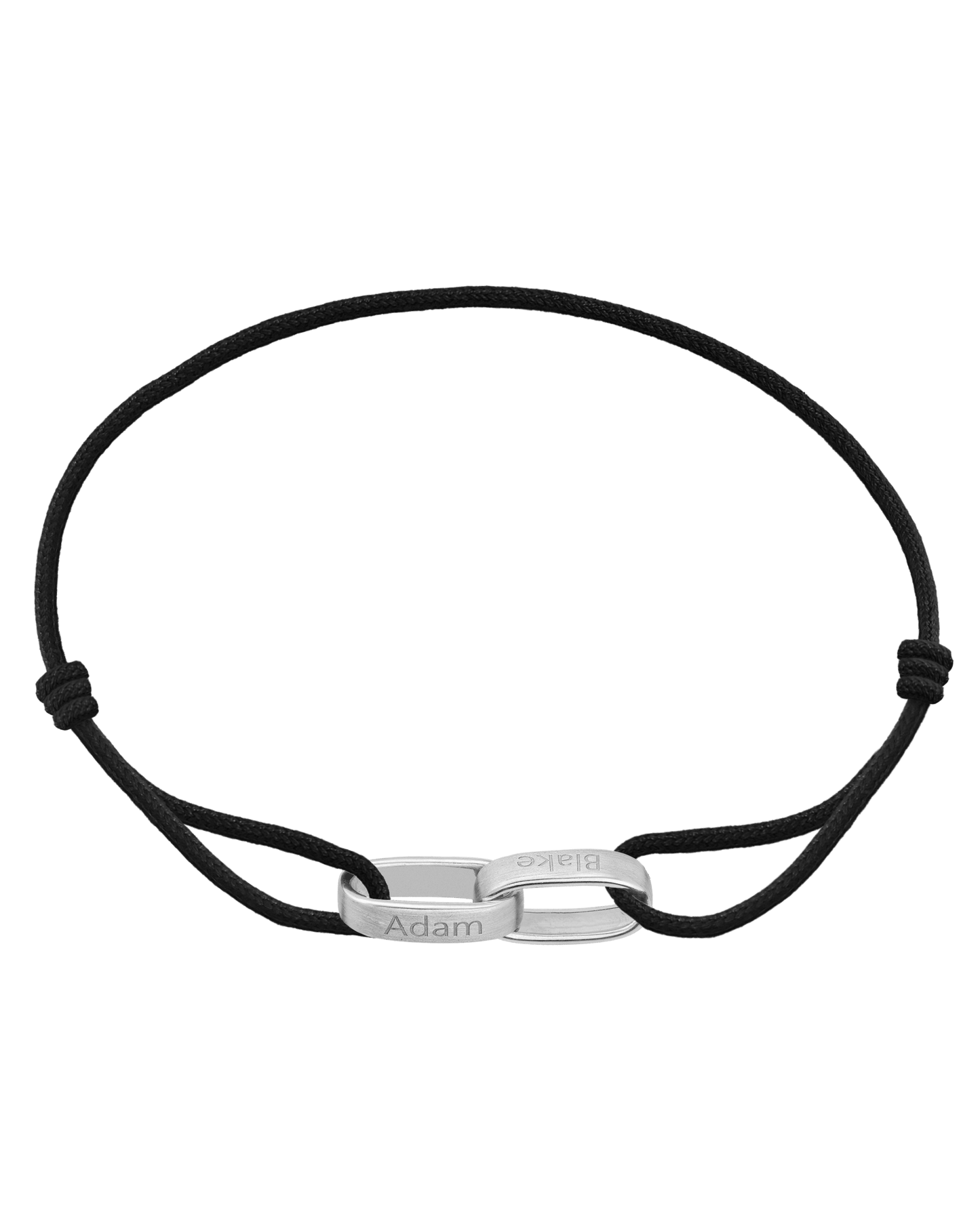 Bracelet Cooper - Argent 925 Bracelets magal-dev Noir 1 Nom Ajustable de 19 cm à 26.7 cm