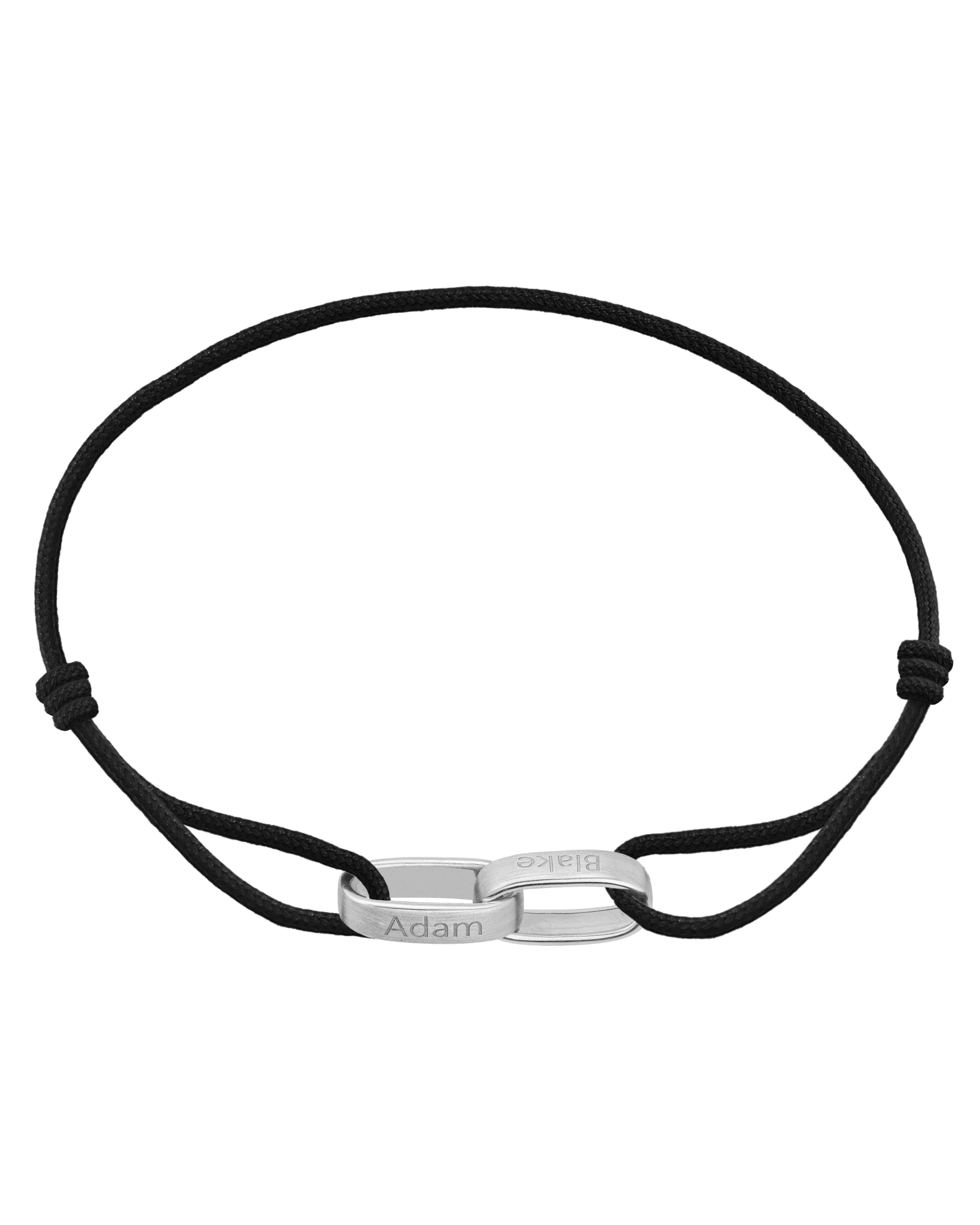 Bracelet Cooper - Argent 925 Bracelets magal-dev Noir 1 Nom Ajustable de 19 cm à 26.7 cm