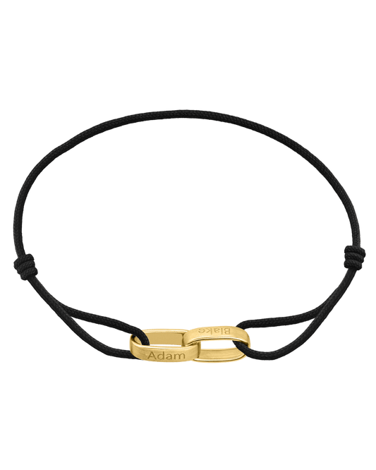 Cooper-Armband - 18K Vergoldetes Bracelets magal-dev Schwarz 1 Name Verstellbar 7.5"-10.5"