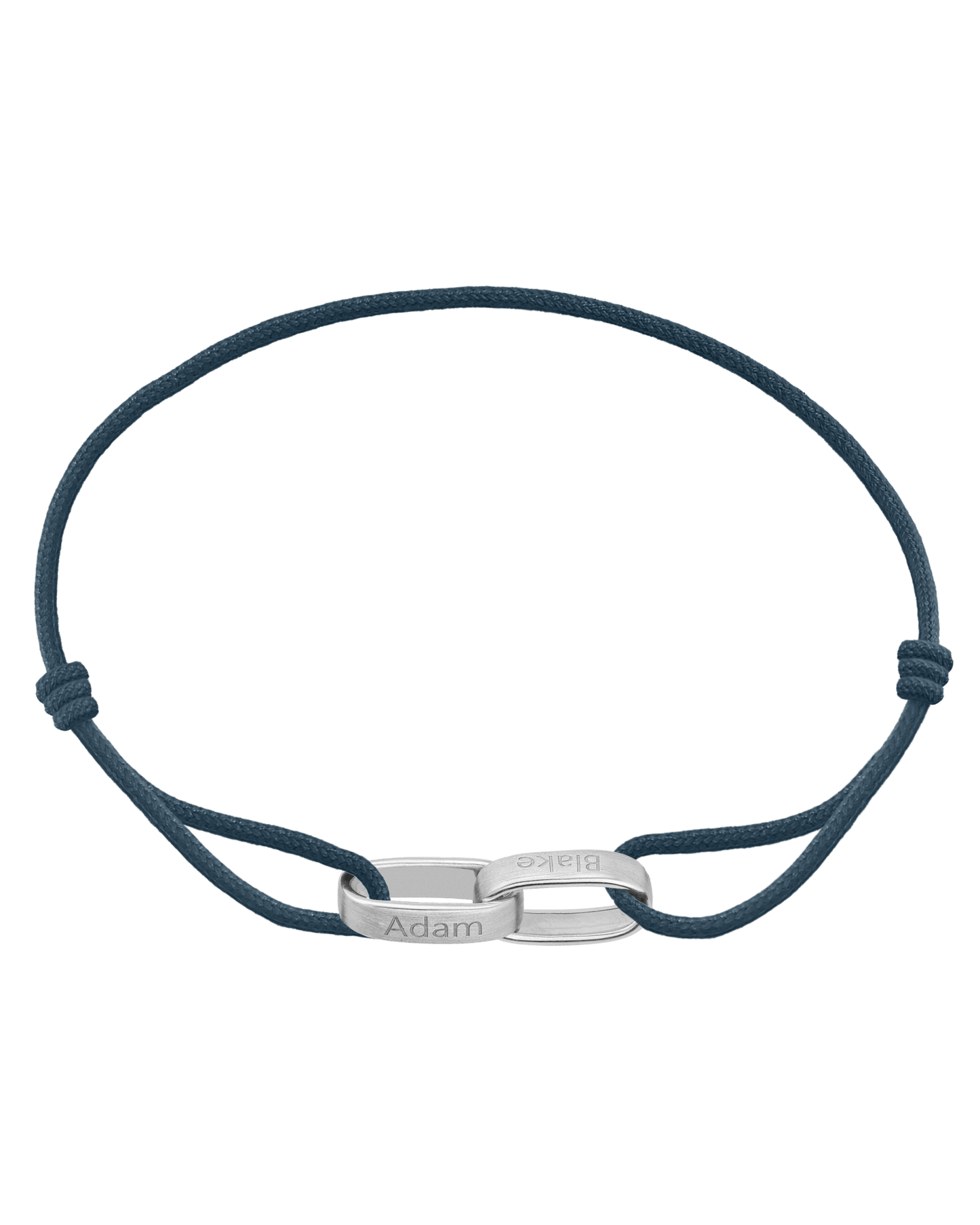 Bracelet Cooper - Argent 925 Bracelets magal-dev Bleu Indigo 1 Nom Ajustable de 19 cm à 26.7 cm