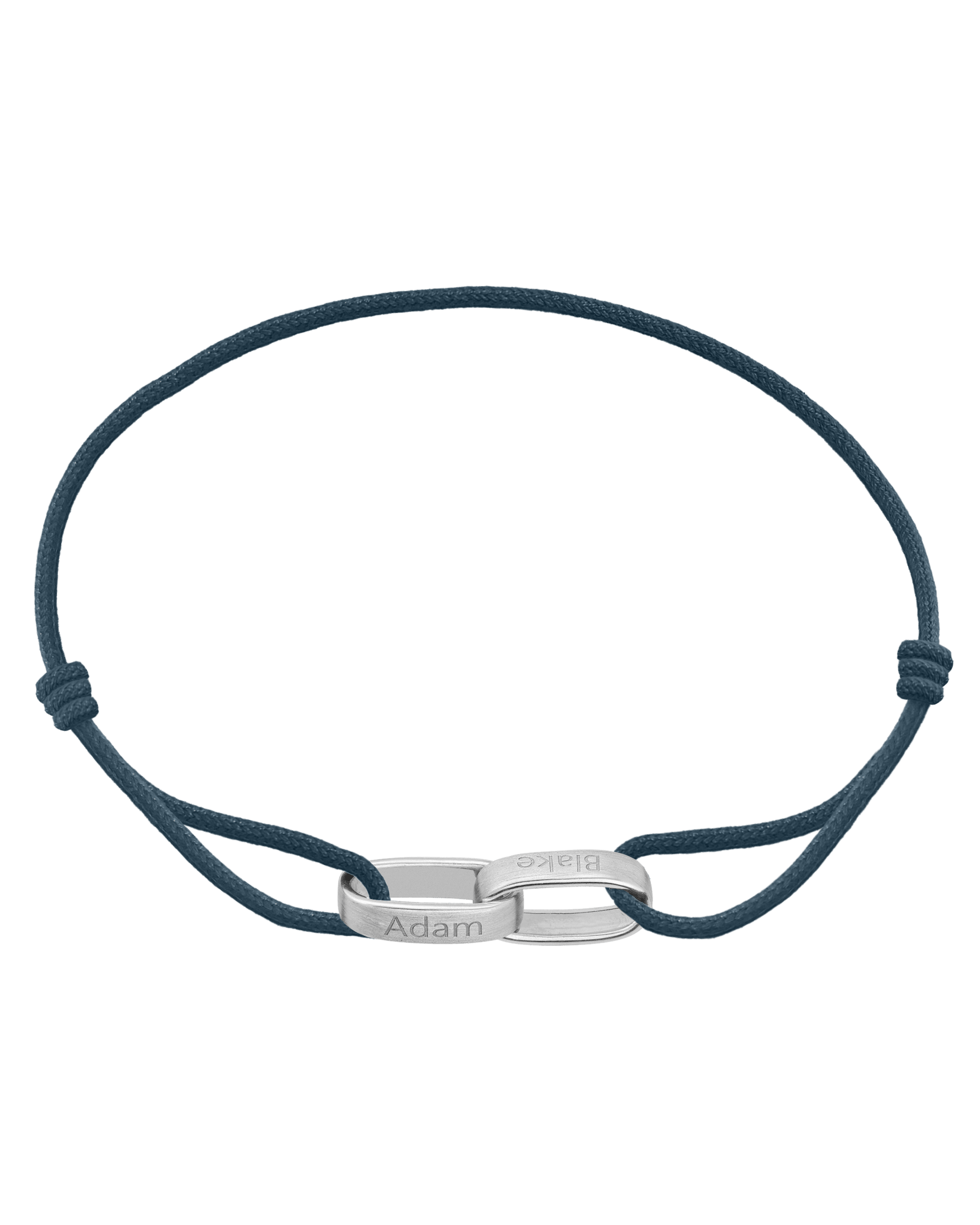 Bracelet Cooper - Argent 925 Bracelets magal-dev Bleu Indigo 1 Nom Ajustable de 19 cm à 26.7 cm