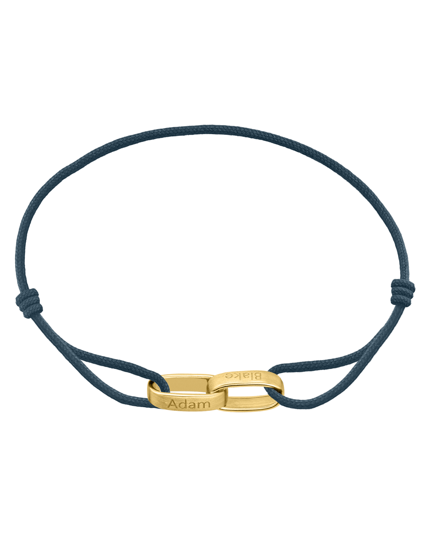 Bracelet Cooper - Or Jaune Plaqué 18 carats Bracelets magal-dev Bleu Indigo 1 Nom Ajustable de 19 cm à 26.7 cm