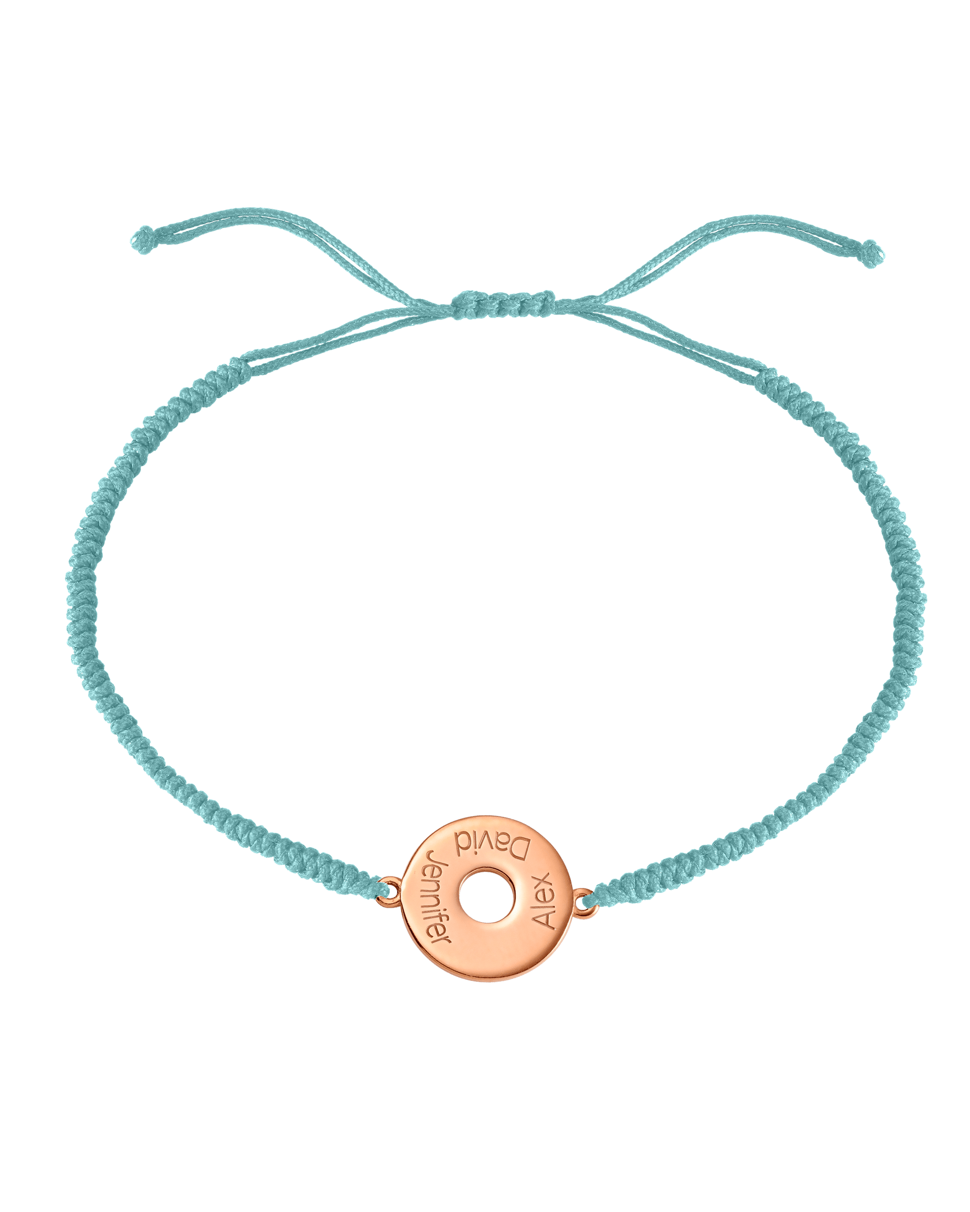 Donut Cord Bracelet - 18K Rose Vermeil Bracelets magal-dev Turquoise 1 Names Adjustable from 4" to 9"