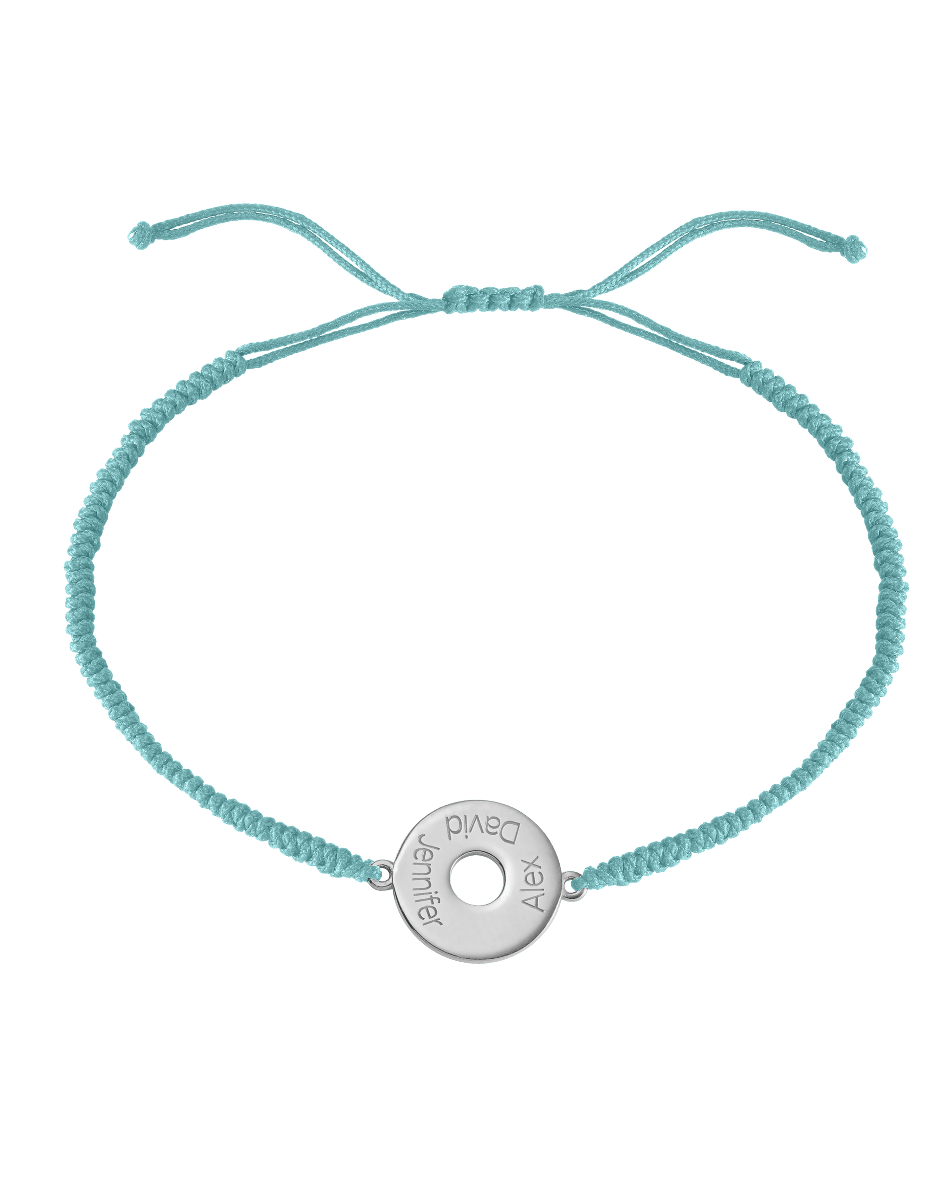 Donut Cord Bracelet - 925 Sterling Silver Bracelets magal-dev Turquoise 1 Names Adjustable from 4" to 9"