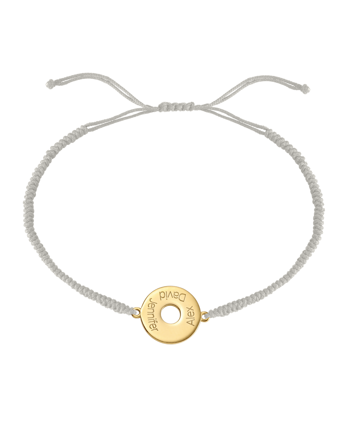 Donut Cord Bracelet - 18K Gold Vermeil Bracelets magal-dev Pearl 1 Name Adjustable from 4" to 9"