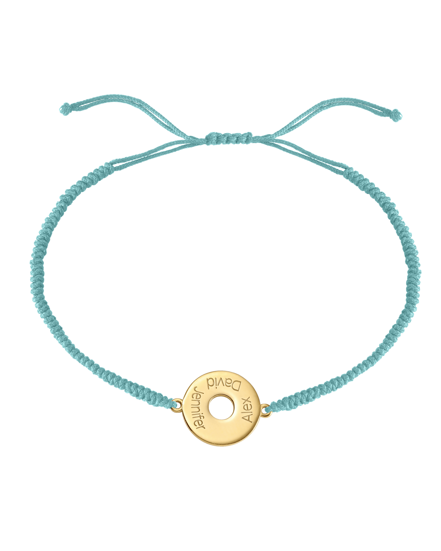 Donut Cord Bracelet - 18K Gold Vermeil Bracelets magal-dev Turquoise 1 Name Adjustable from 4" to 9"