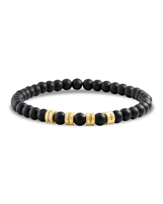 Bracelet Héritage Onyx - Or Jaune Plaqué 18 carats Bracelets magal-dev Onyx 1 Perle 19cm (Poignet: Small - Medium)