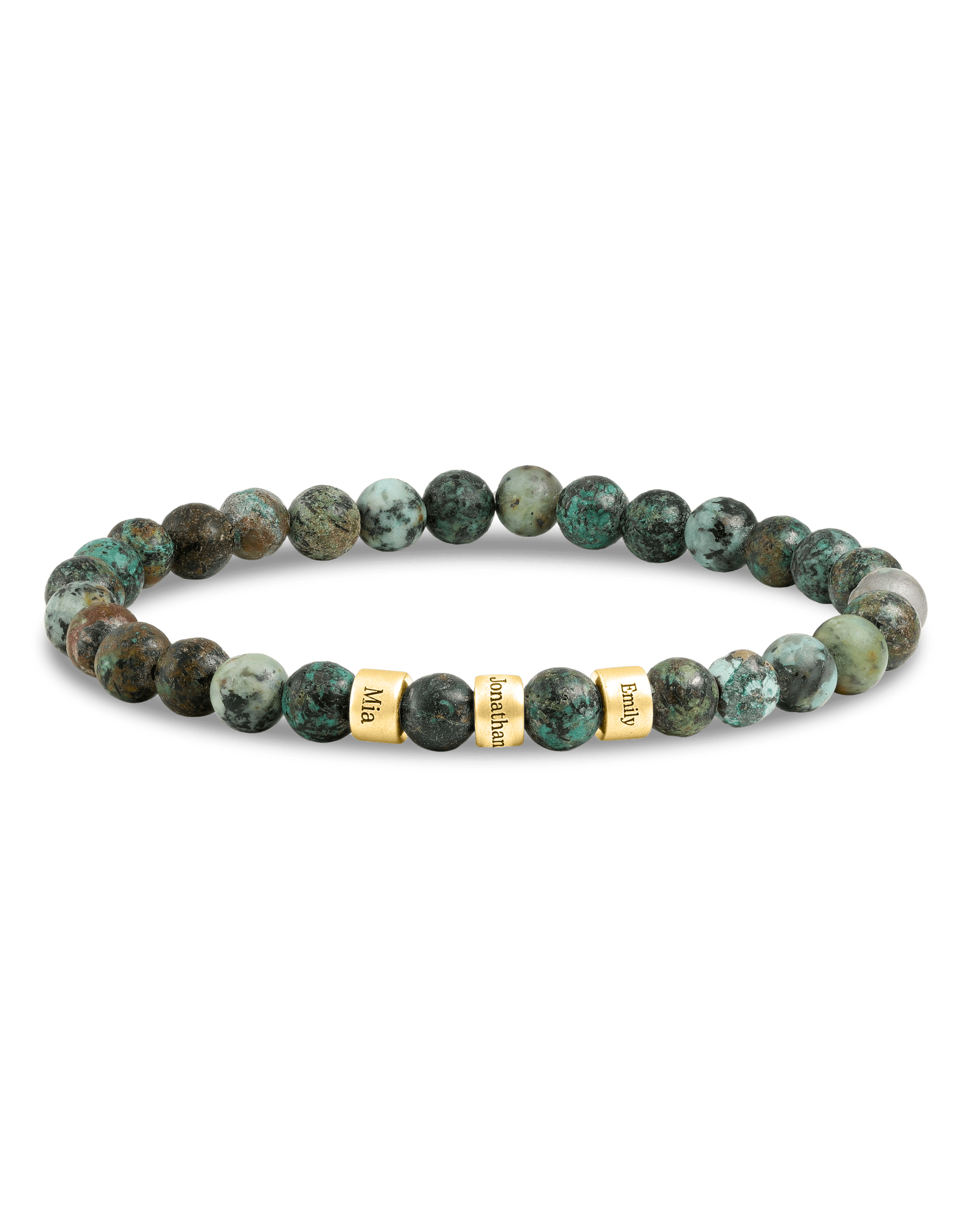 Dad's Legacy Beads Bracelet w/ Picasso Jasper Stones - 18K Gold Vermeil Bracelets magal-dev Turquoise Gemstone 1 Charm 7.5" M/L Wrist