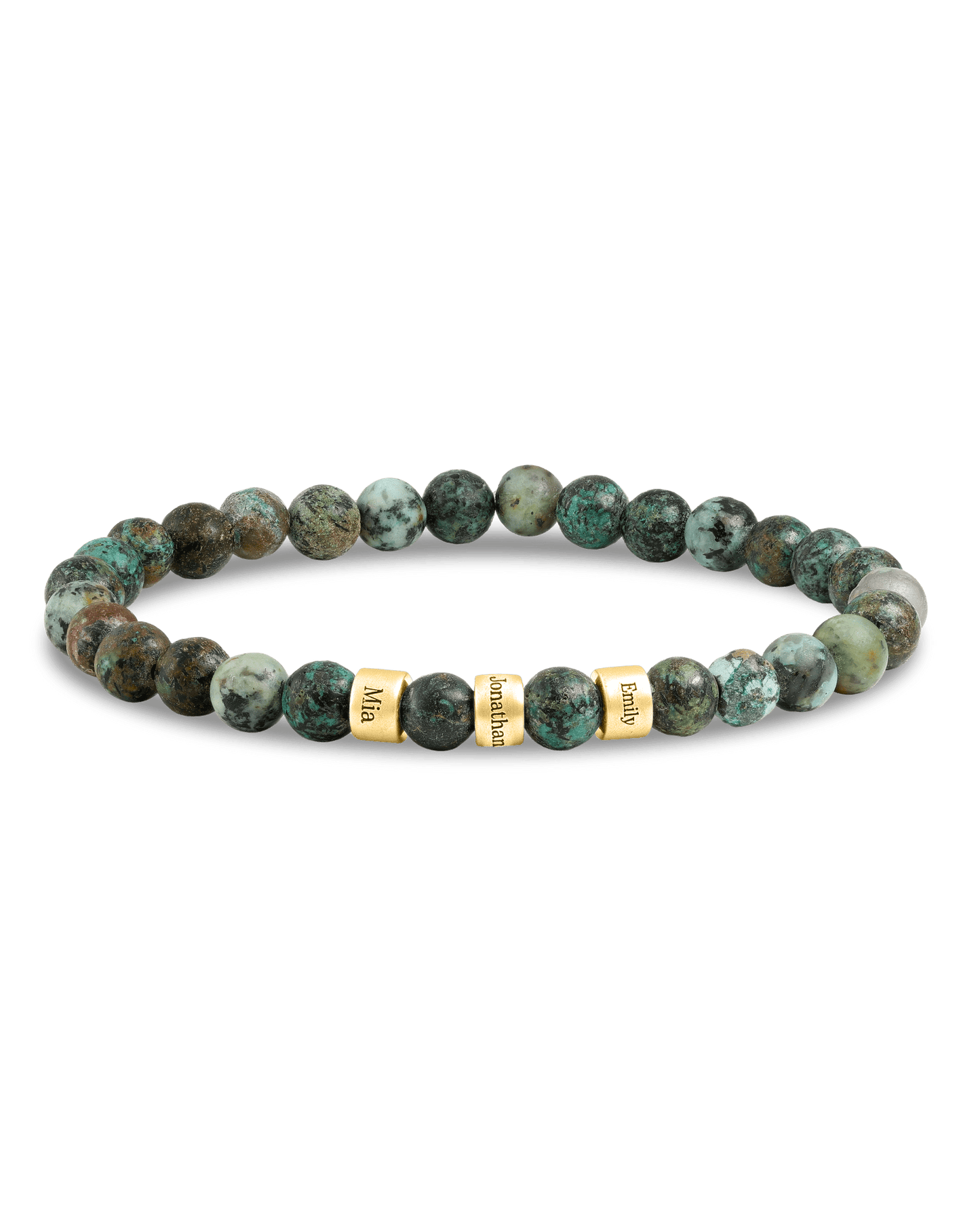 Dad's Legacy Beads Bracelet w/ Black Onyx Stones - 18K Gold Vermeil Bracelets magal-dev Turquoise Gemstone 1 Charm 7.5" M/L Wrist