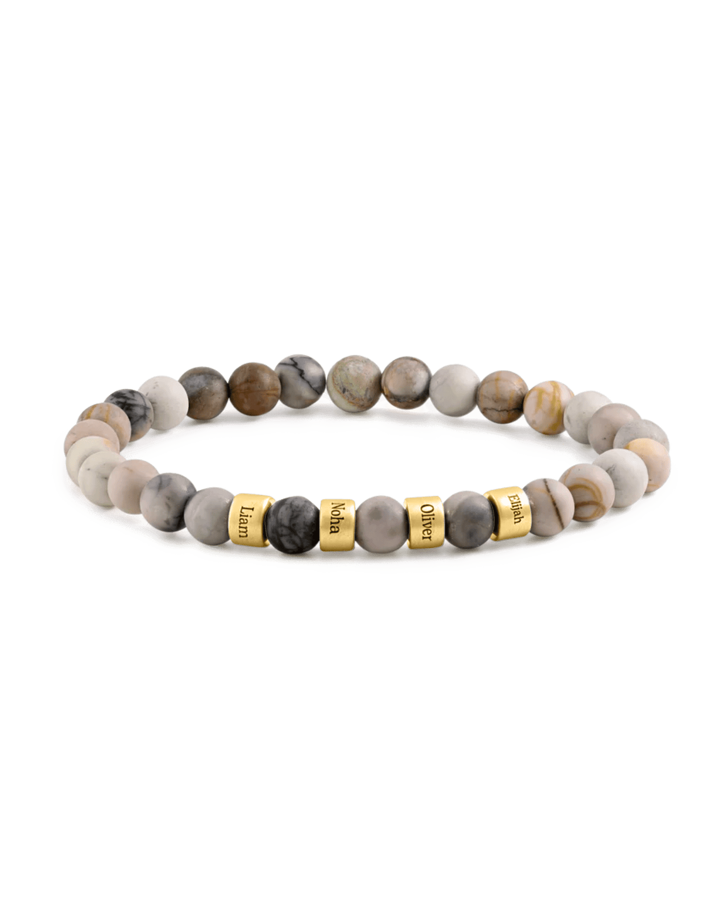 Dad's Legacy Beads Bracelet w/ Picasso Jasper Stones - 18K Gold Vermeil Bracelets magal-dev Picasso Jasper Gemstone 1 Charm 7.5" M/L Wrist