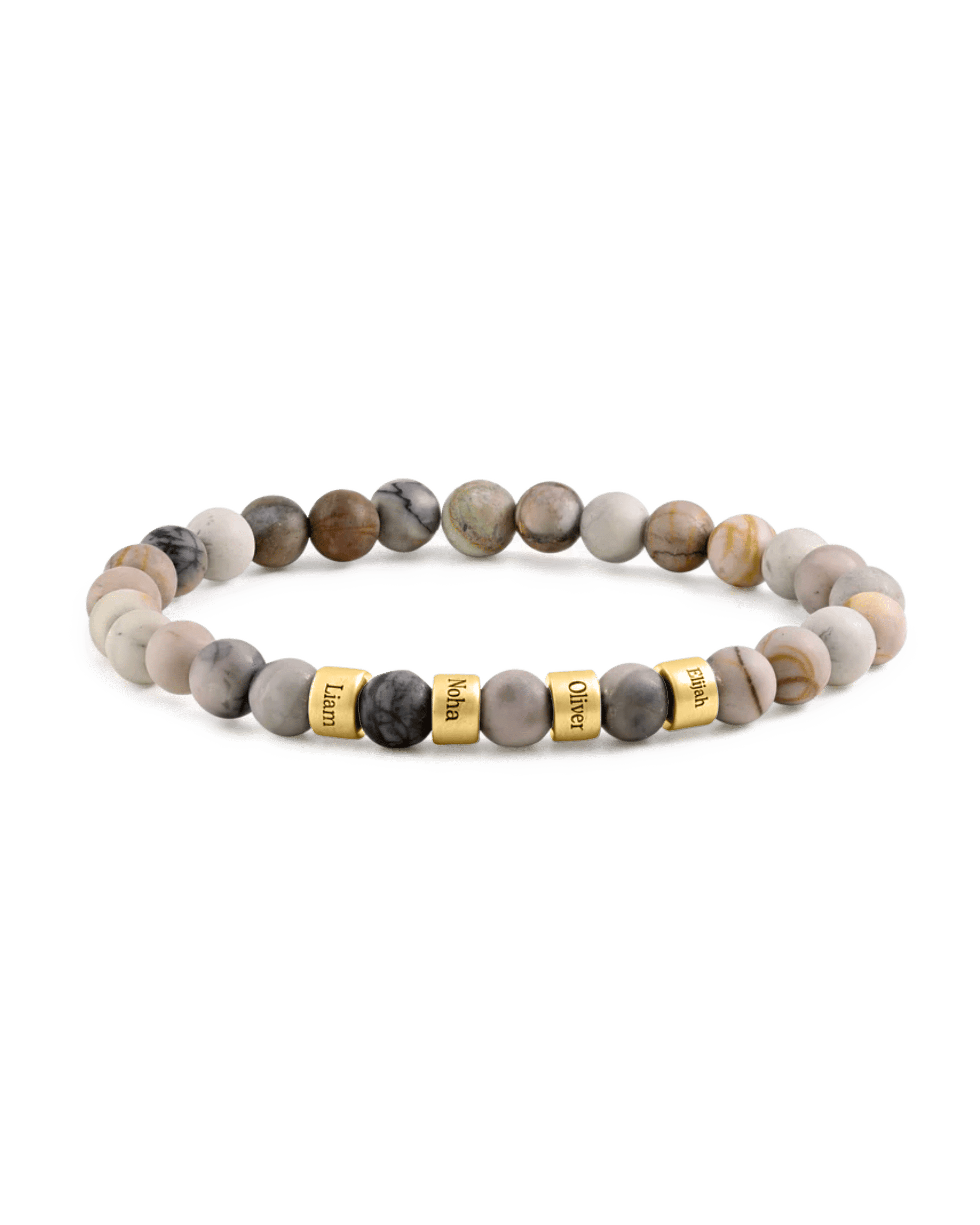 Dad's Legacy Beads Bracelet w/ Picasso Jasper Stones - 18K Gold Vermeil Bracelets magal-dev Picasso Jasper Gemstone 1 Charm 7.5" M/L Wrist