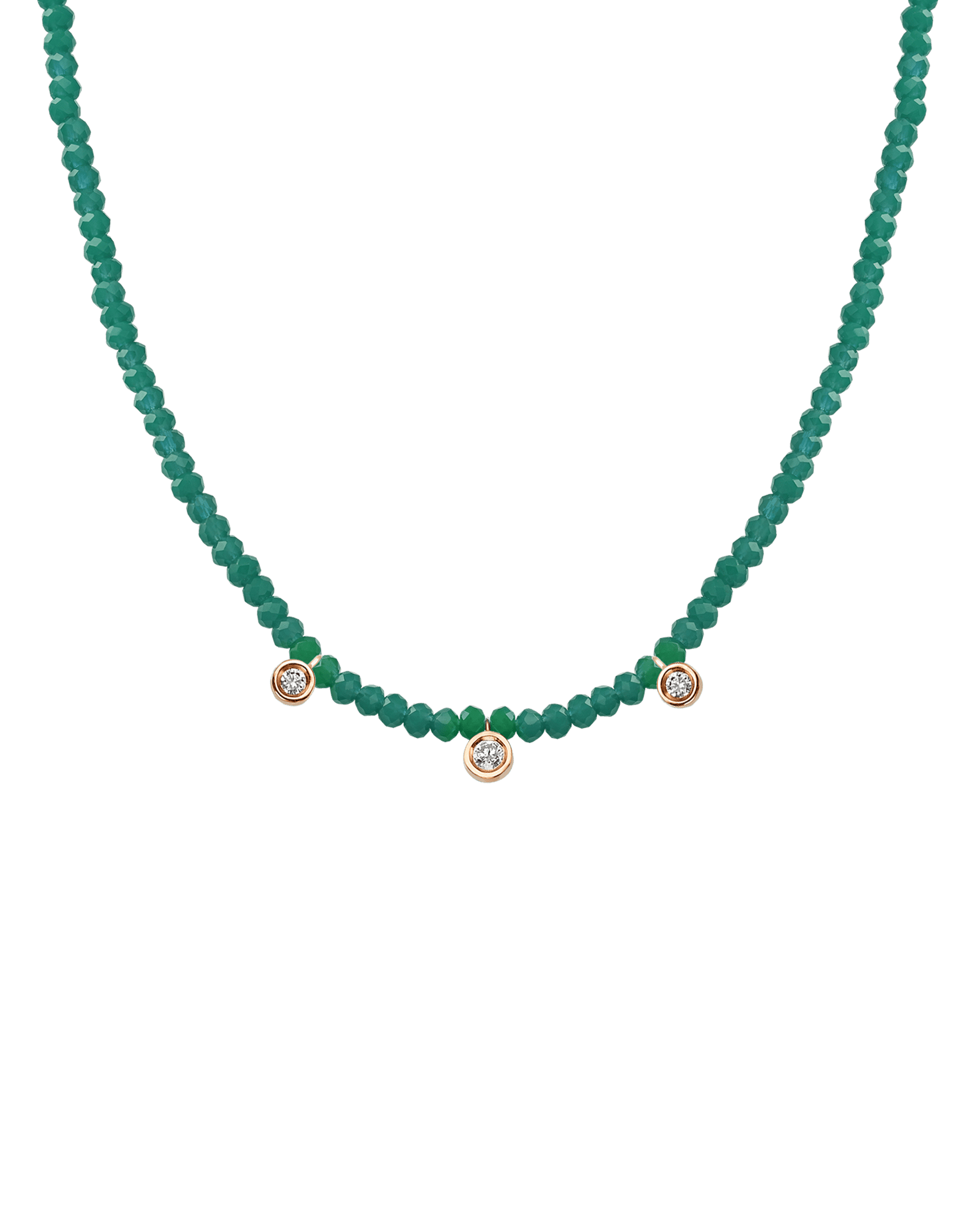 Colliers 3 Diamants & Pierres Précieuses - Or Blanc 14 carats Necklaces magal-dev 