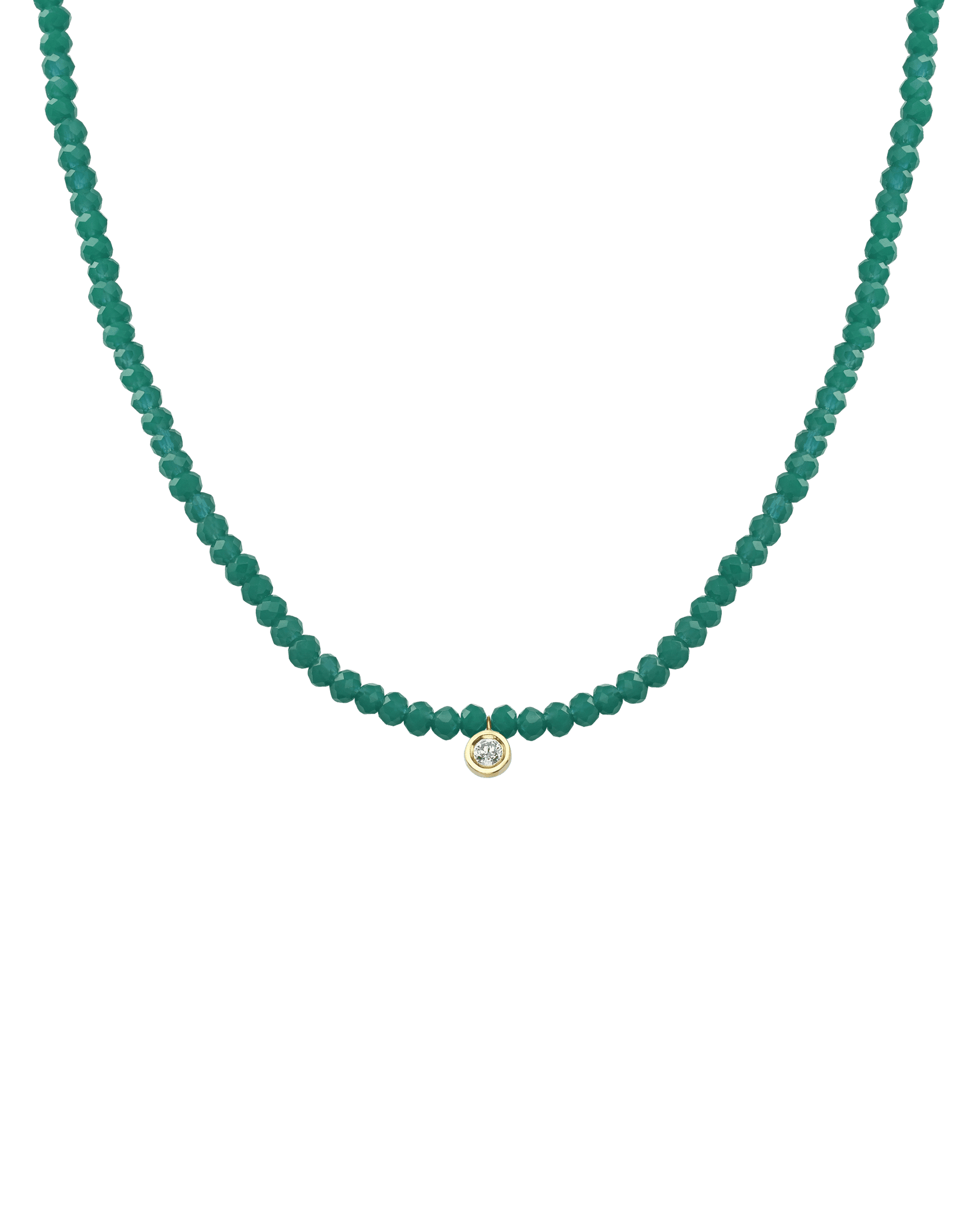 Collier Pierres Précieuses & Diamant - Or Jaune 14 carats Necklaces magal-dev Émeraude naturelle Medium: 0.05 carats 35cm