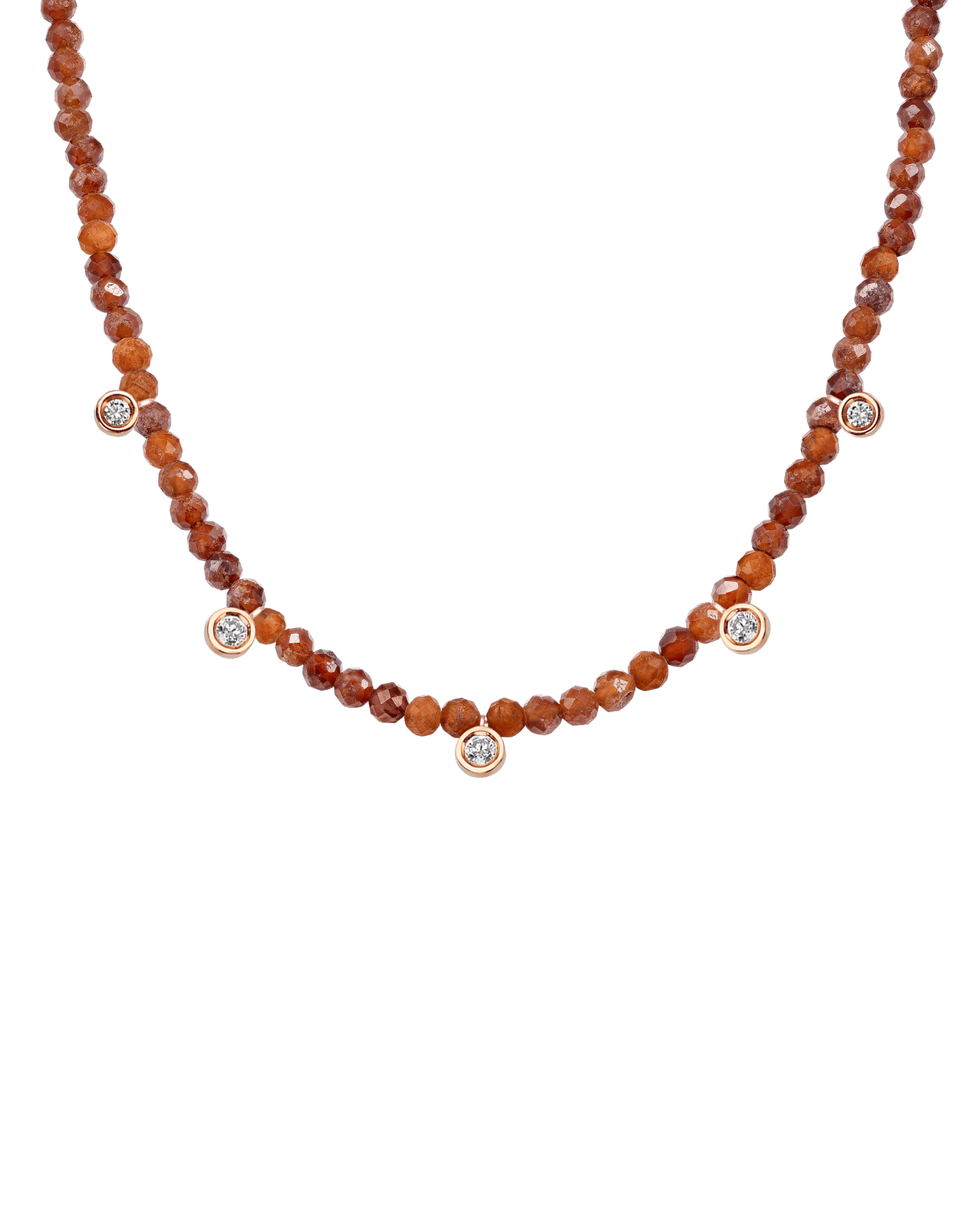 Jade Gemstone & Five diamonds Necklace - 14K White Gold Necklaces magal-dev 