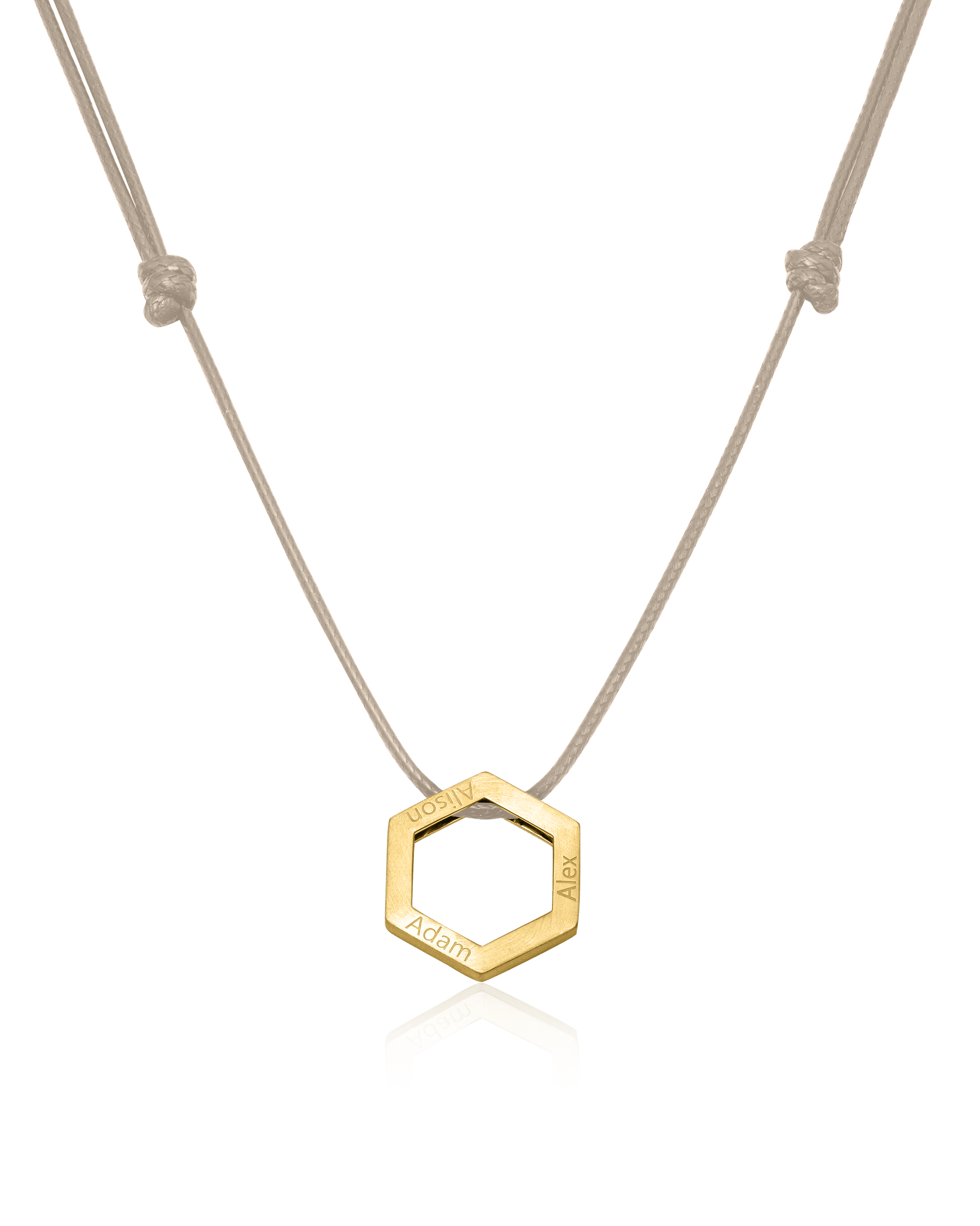 Honeycomb Necklace - 18K Gold Vermeil Necklaces magal-dev Beige 1 Name Adjustable Cord Chain 20"-24"
